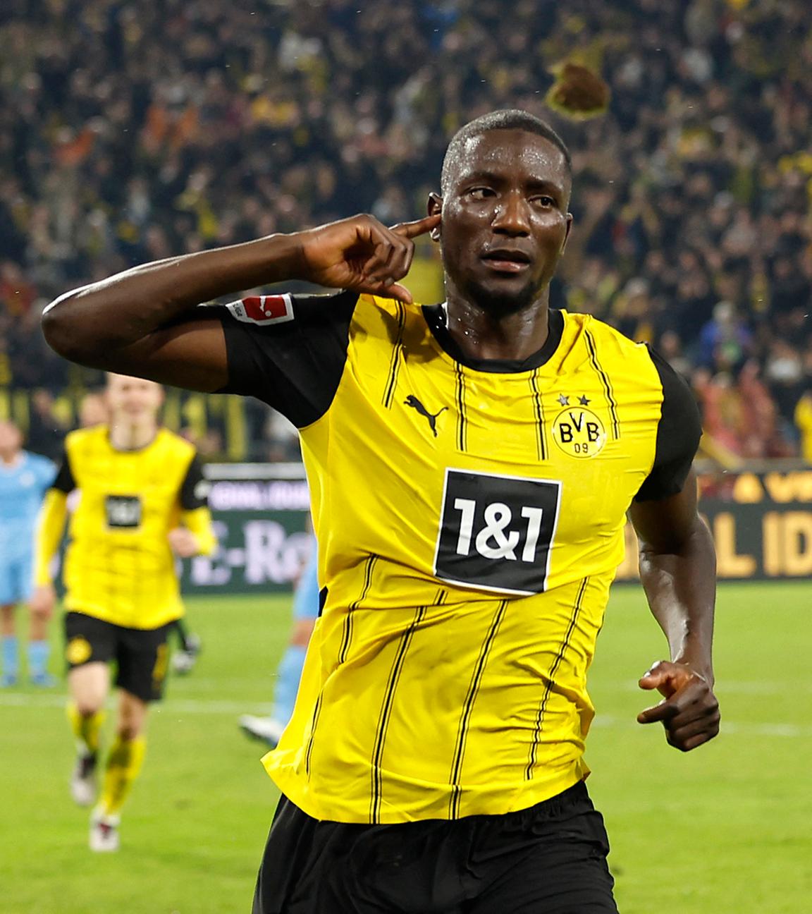 Borussia Dortmunds Serhou Guirassy feiert seinen Treffer am 27.09.24.