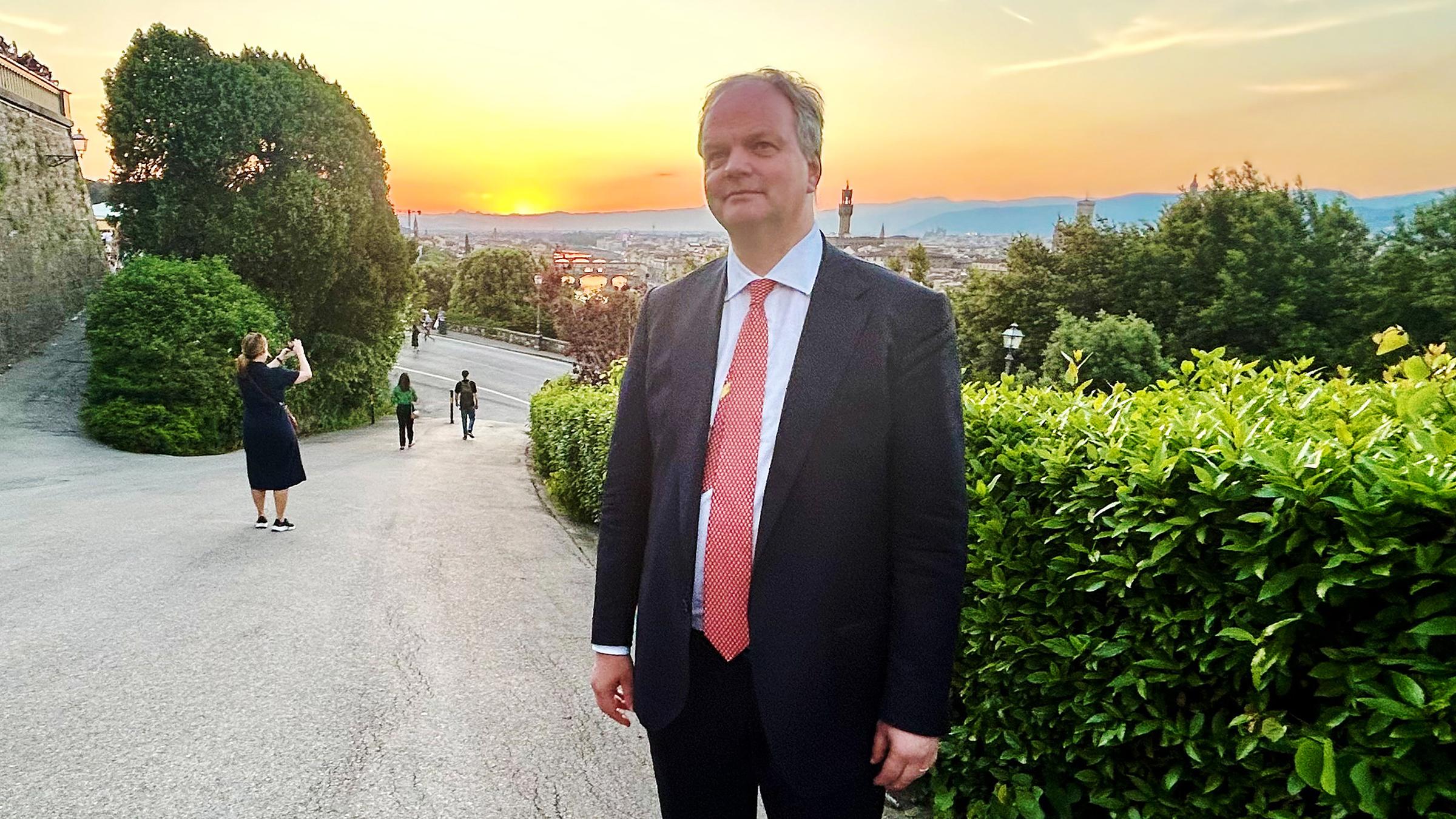 Eike Schmidt, Kandidat um das Amt des Bürgermeisters in Florenz, aufgenommen am 11.05.2024