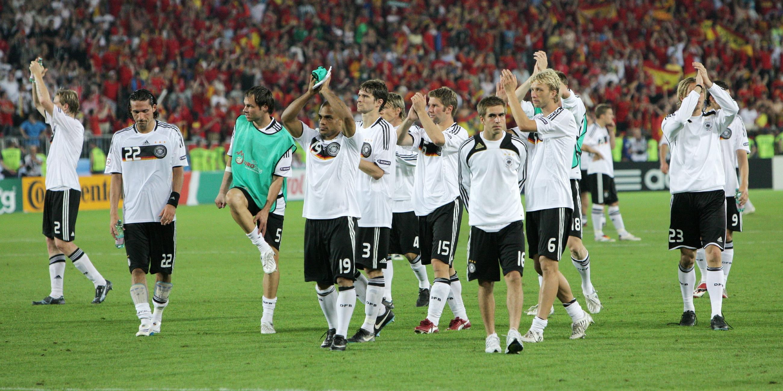 Deutsche Nationalmannschaft nach dem EM Finale 2008