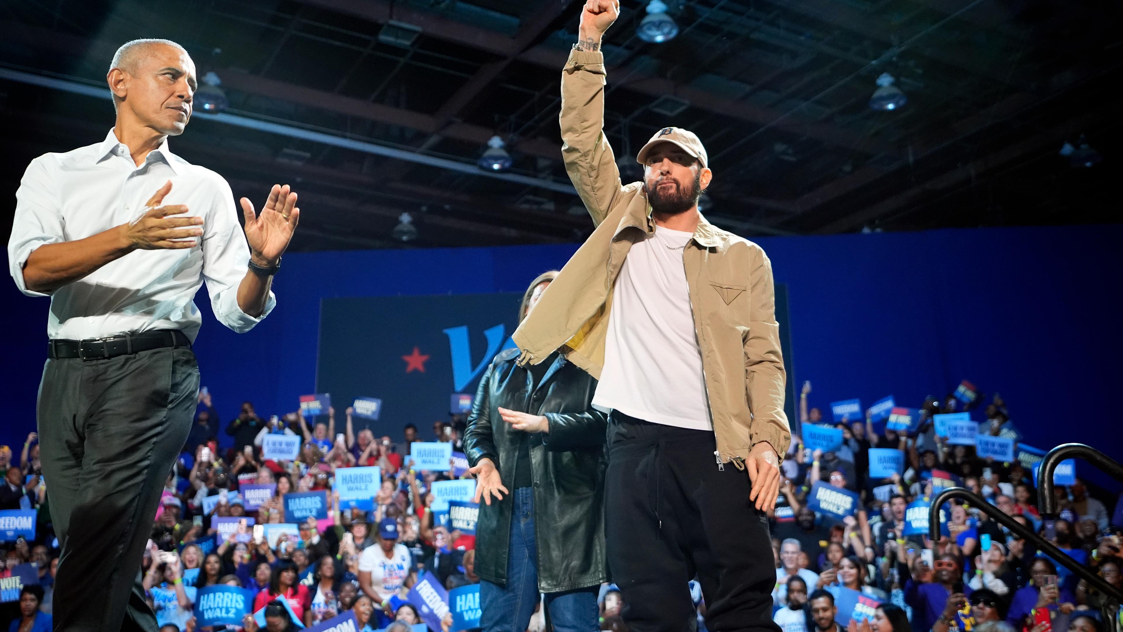 Rapper Eminem und Ex-Präsident Obama