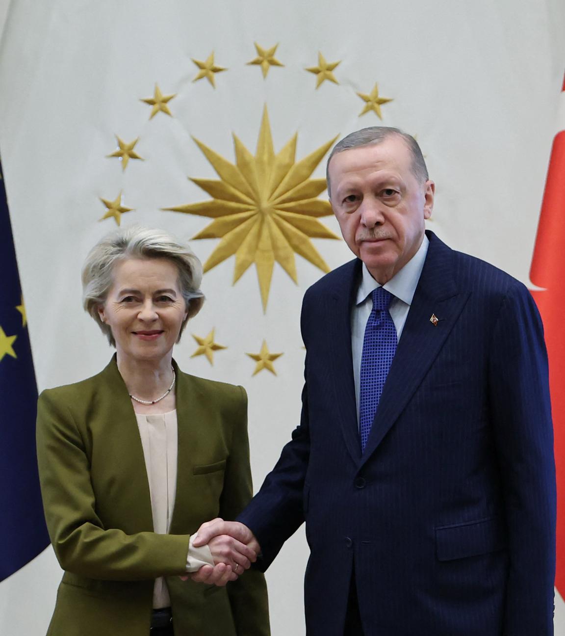 Ursula von der Leyen und Recep Tayyip Erdogan bei einem Treffen in Ankara