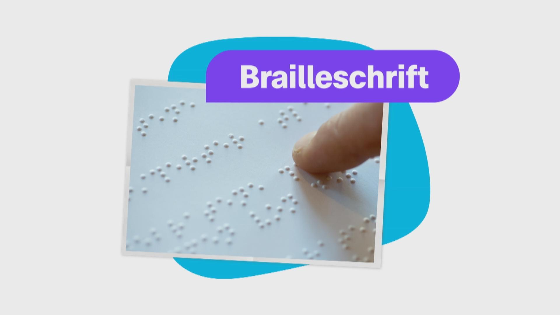 Finger ertasten Brailleschrift