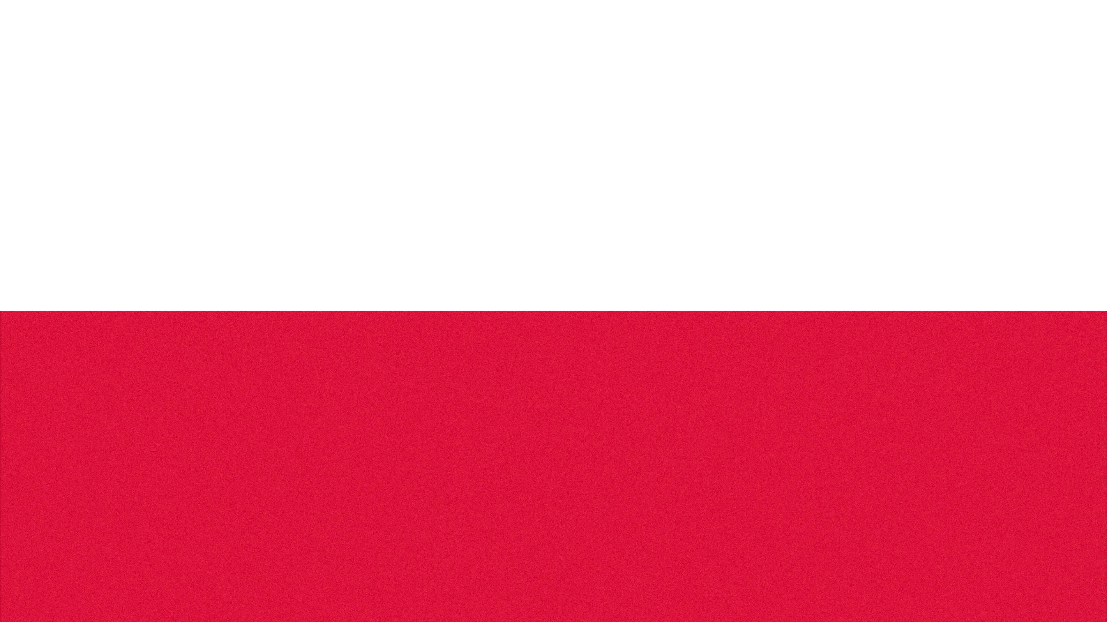 Flagge von Polen mit den beiden Farben weiß und rot