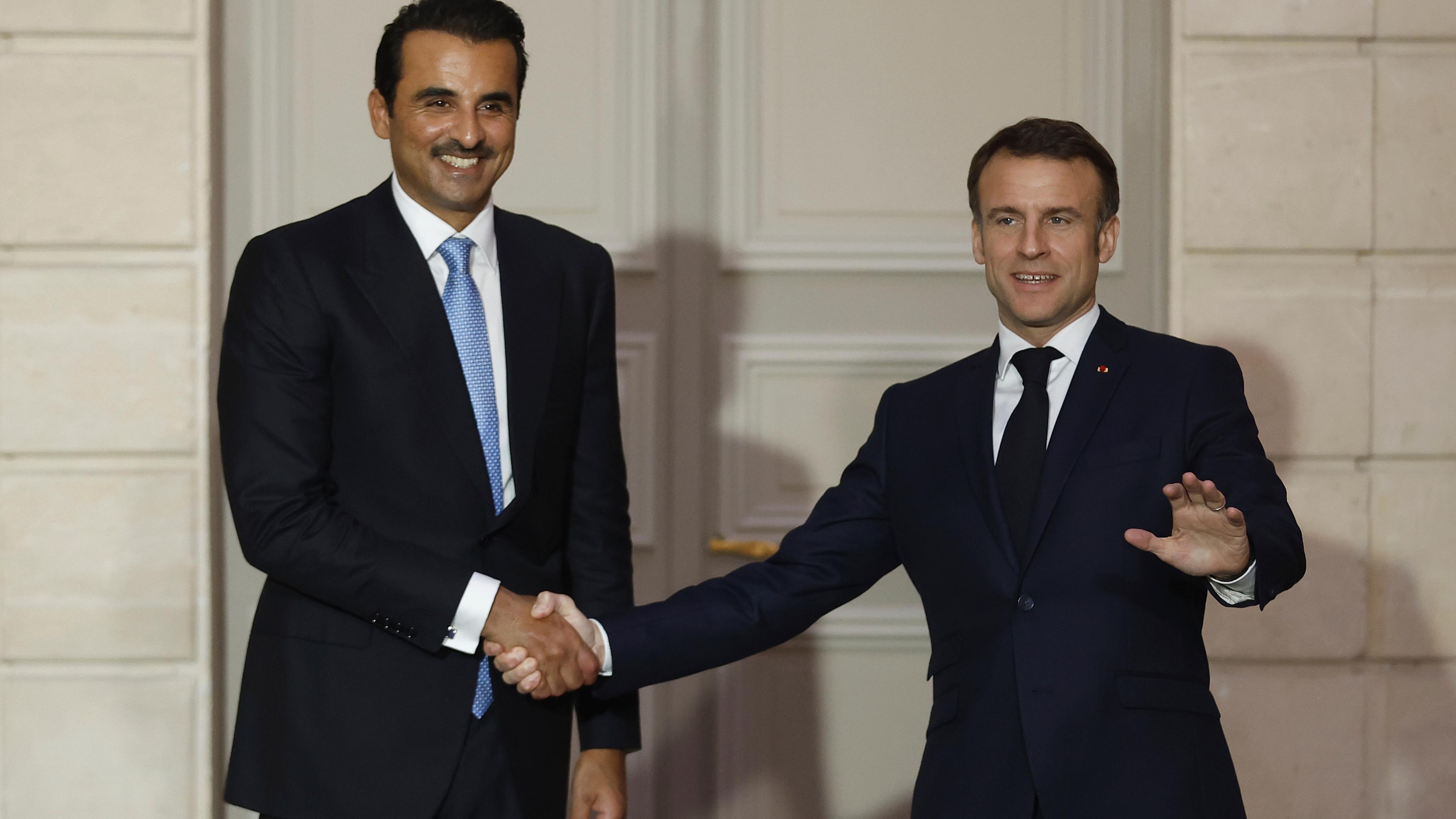 Scheich Tamim und Emmanuel Macron