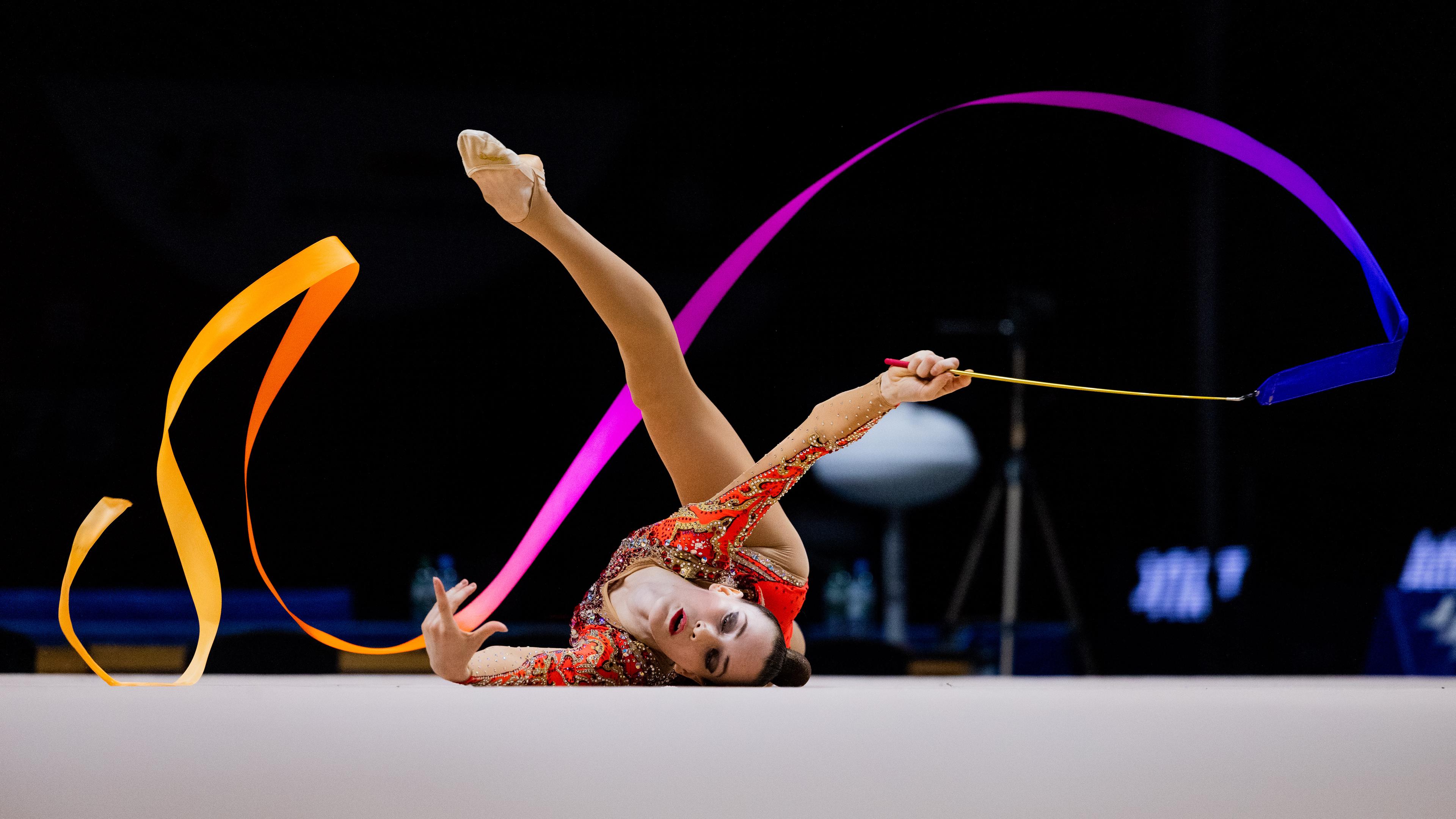 Darja Varfolomeev hat bei den Finals ihren Titel als Deutsche Meisterin verteidigt - und zwar im Mehrkampf der Rhytmischen Sportgymnastik. 