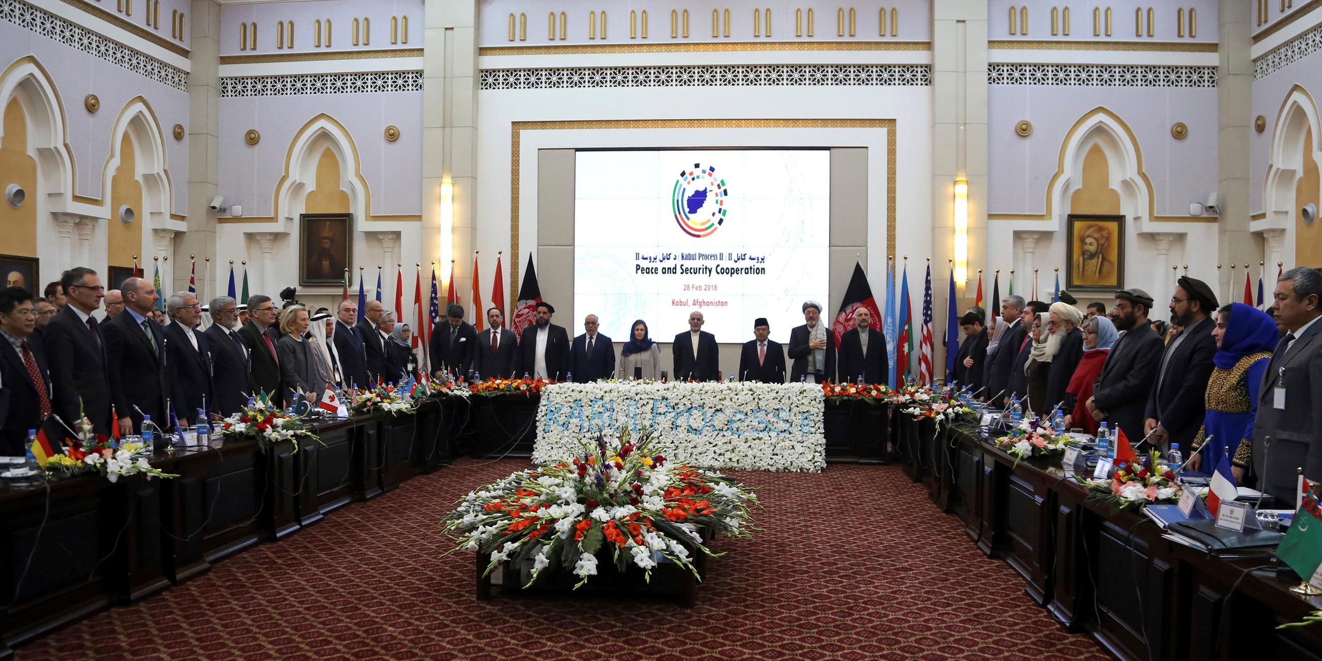 Teilnehmer der Friedenskonferenz am 28.02.2018 in Kabul