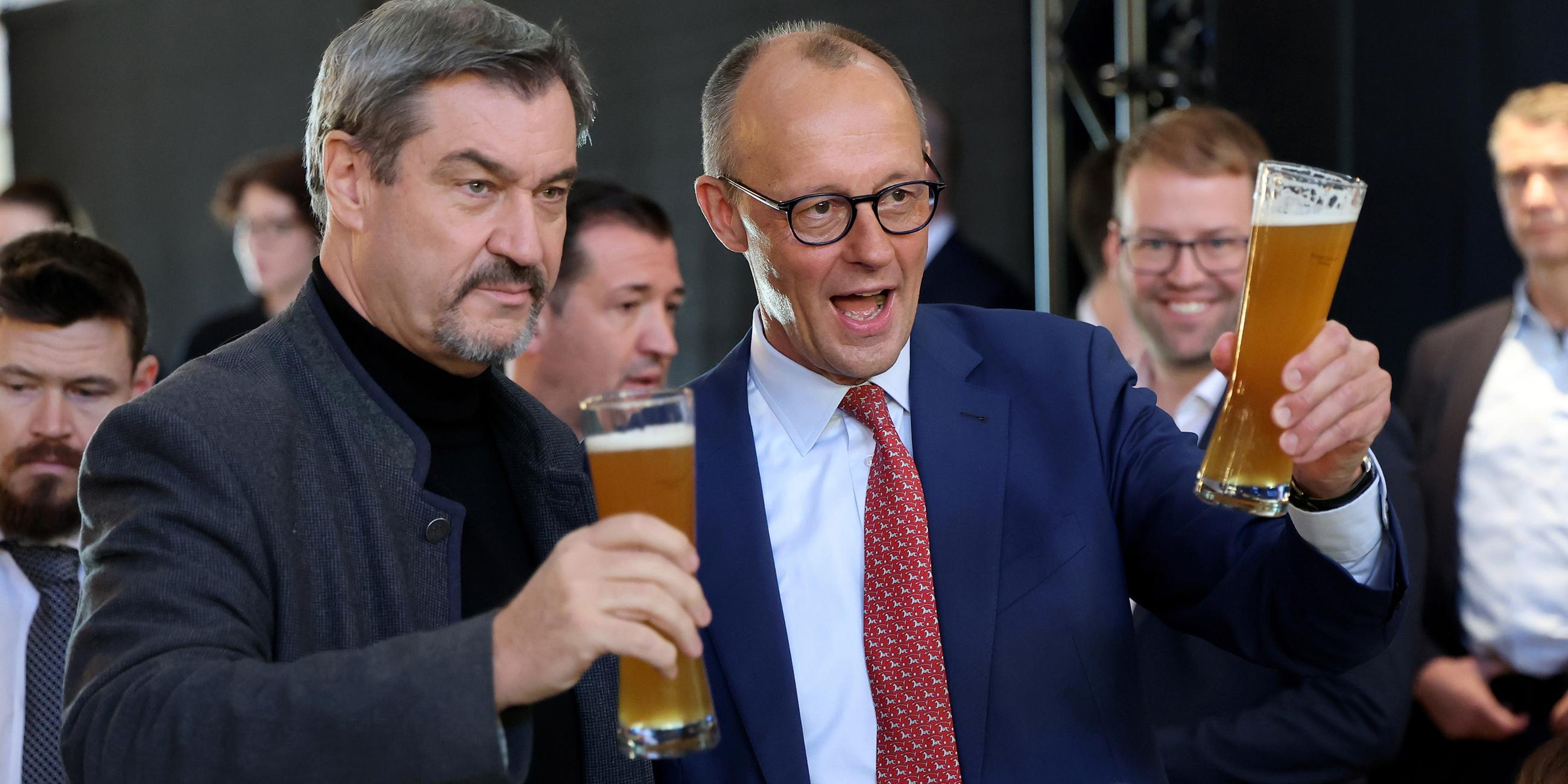 Friedrich Merz und Markus Söder, aufgenommen am 19.01.2025 in Brilon