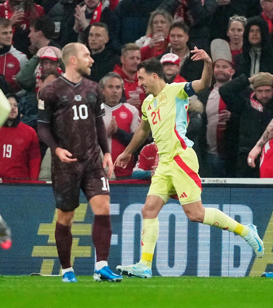 Fußball, Nations League: Dänemark gegen Spanien.