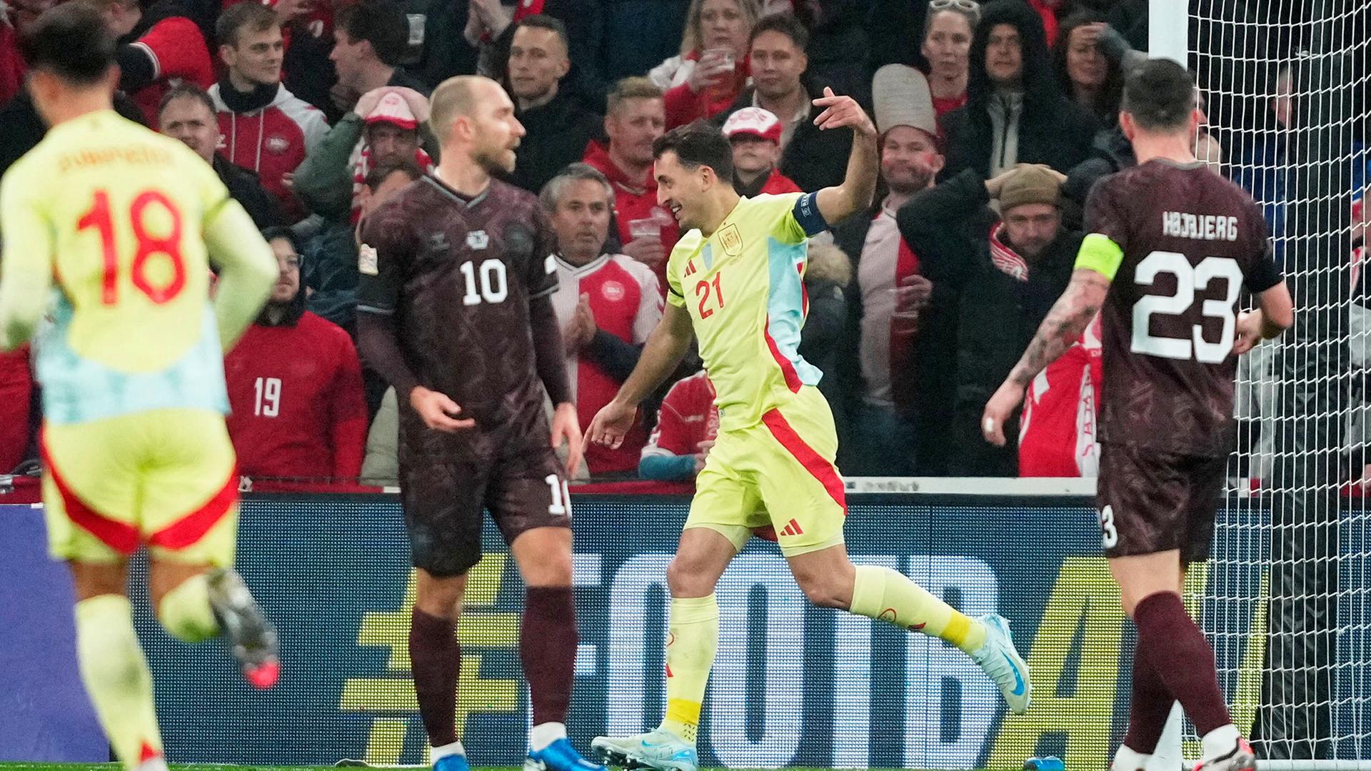 Fußball, Nations League: Dänemark gegen Spanien.