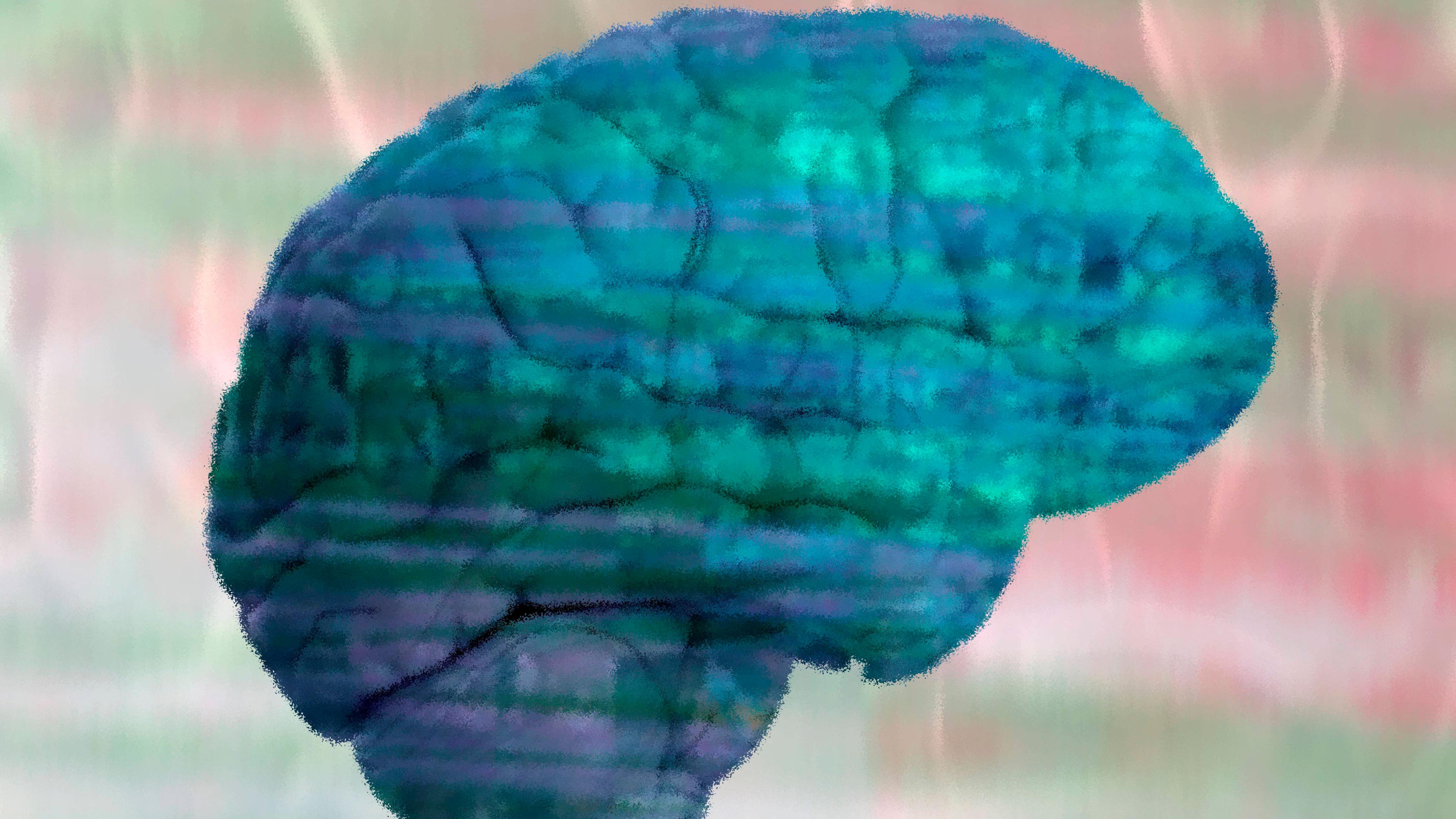 Grafische Illustration eines Gehirns.
