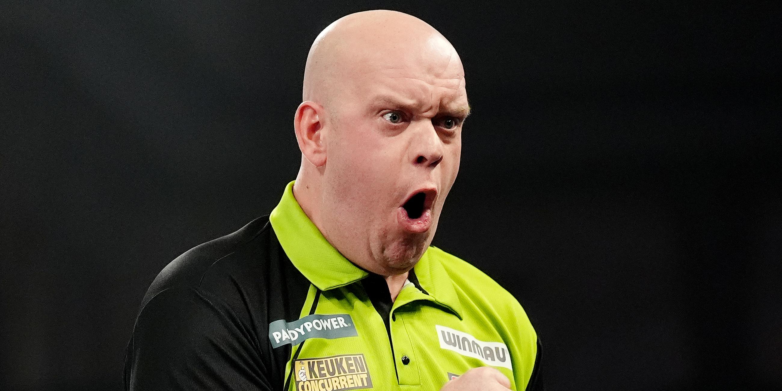 Darts-WM in London: Michael van Gerwen jubelt im Halbfinale