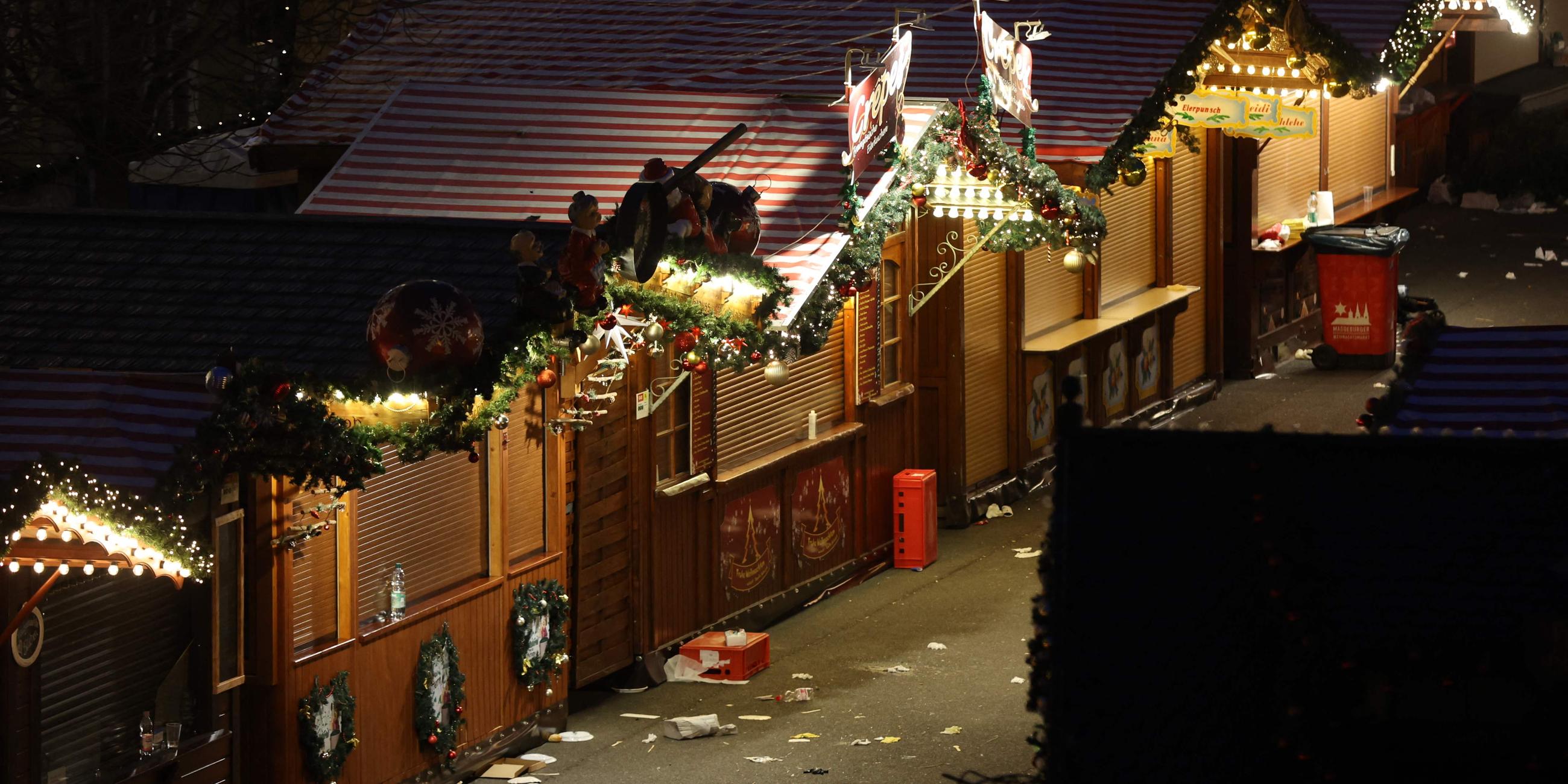 Geschlossener Weihnachtsmarkt in Magdeburg