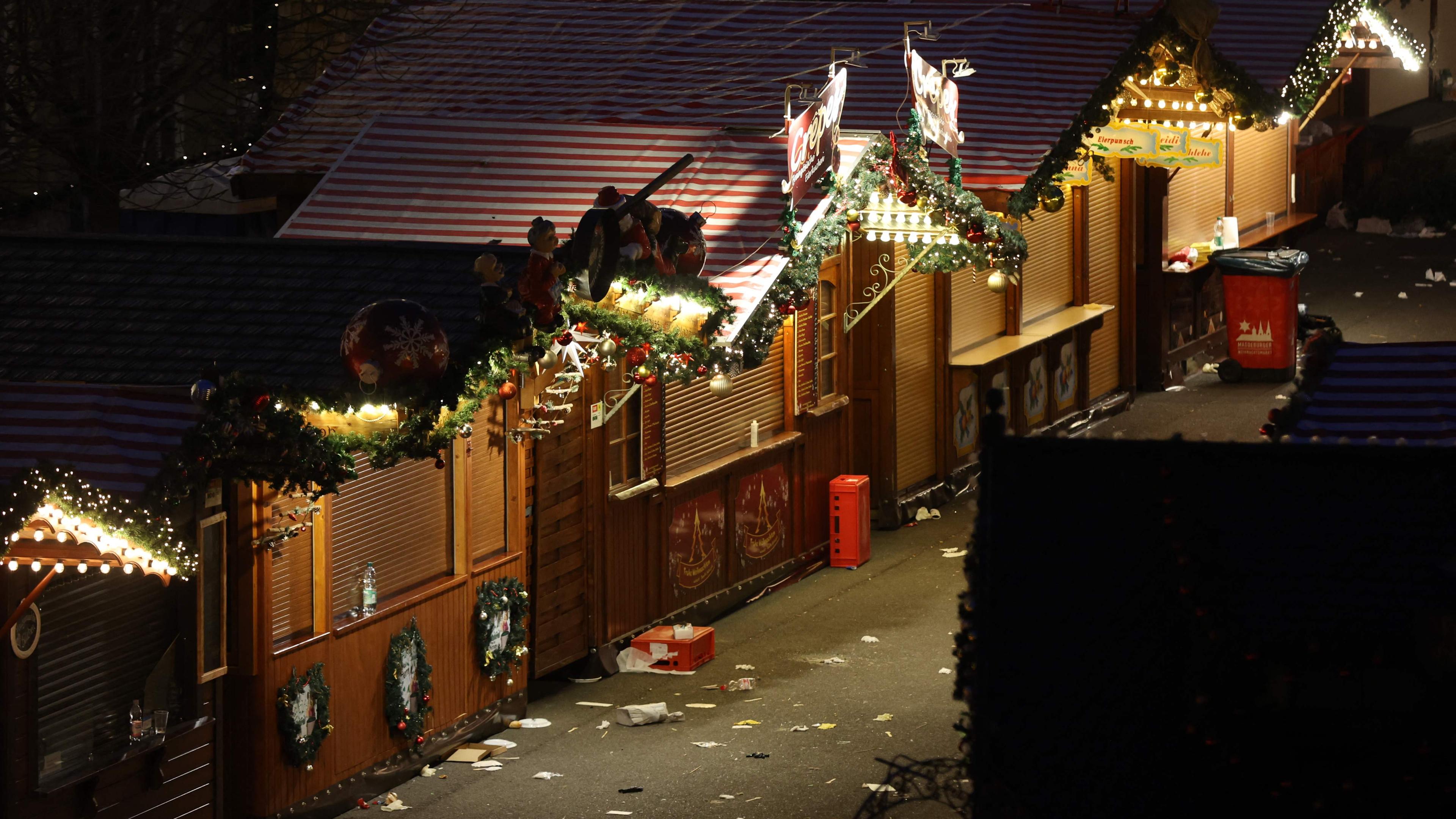 Geschlossener Weihnachtsmarkt in Magdeburg