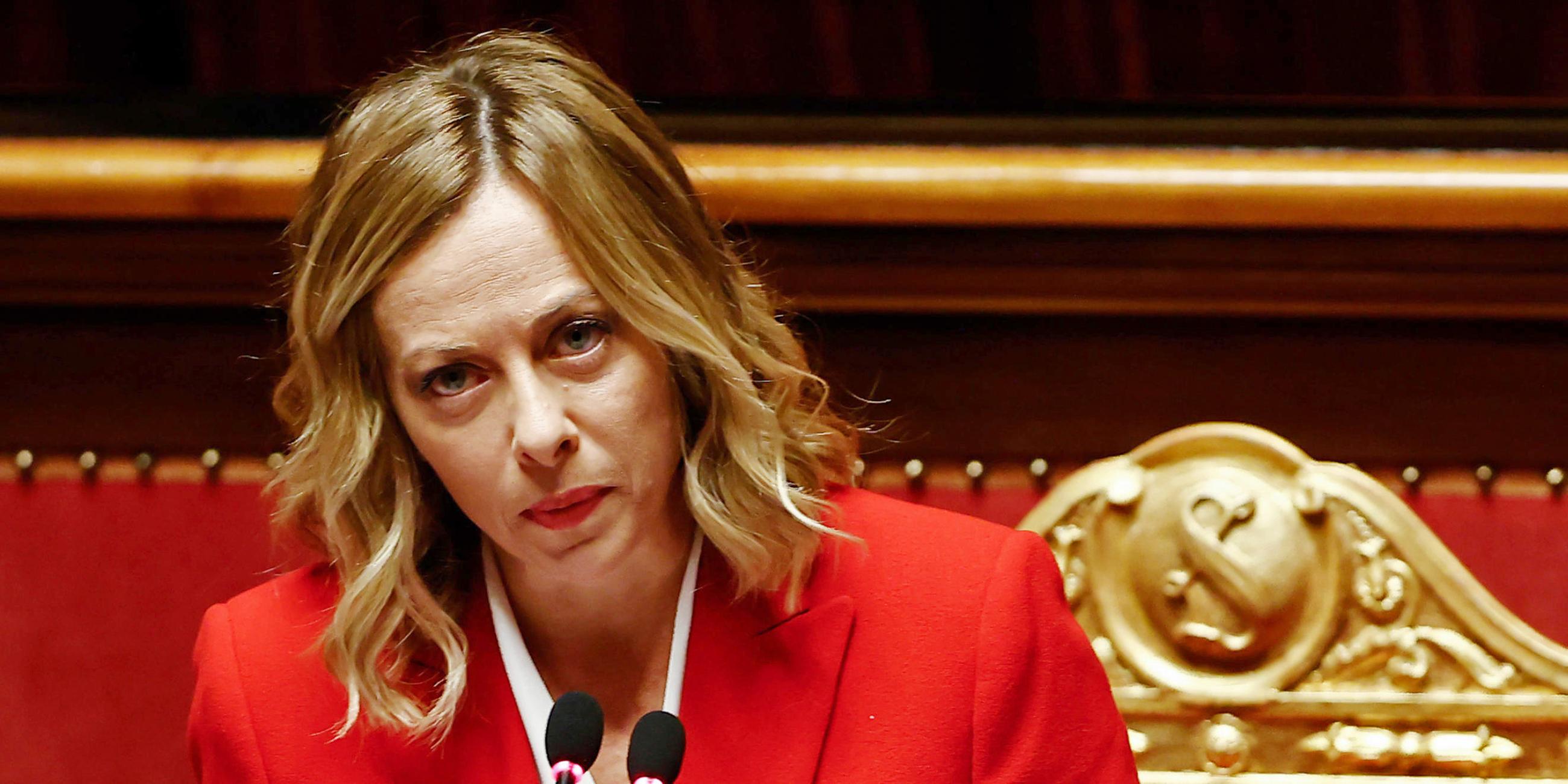 Giorgia Meloni im Senat am 15.10.2024 in Rom