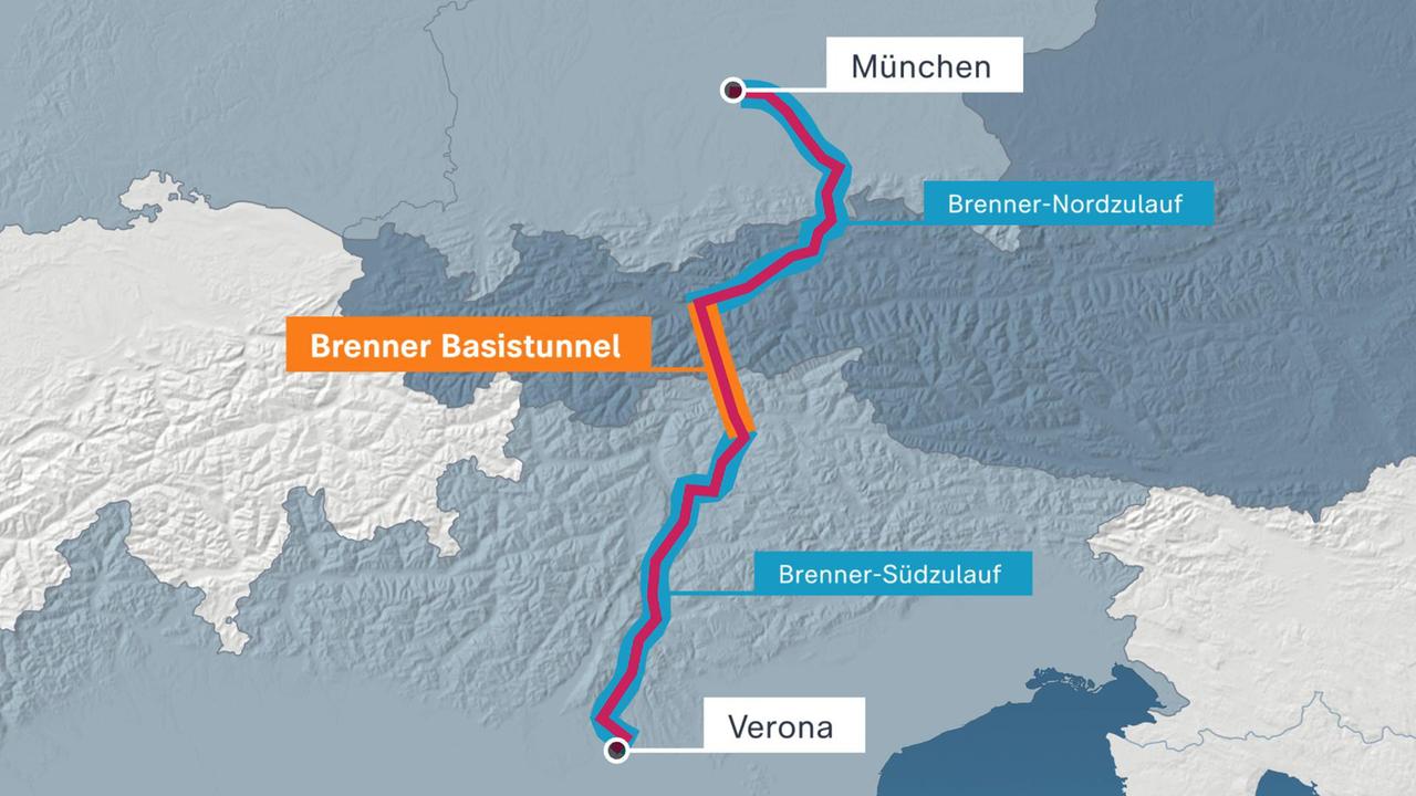 Zwischen München und Verona soll mit dem EU-Projekt "Brenner Basistunnel" eine Hochleistungsstrecke entstehen. Dafür braucht es Zulaufstrecken im Norden und Süden.