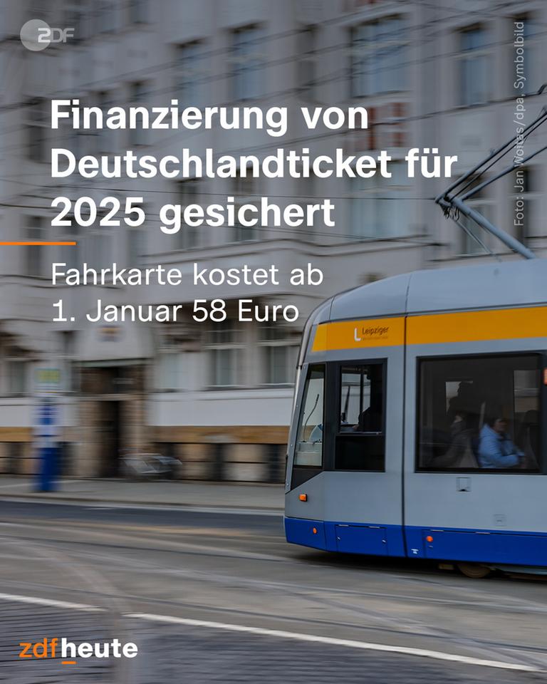 Grafik, Finanzierung von Deutschlandticket für 2025 gesichert