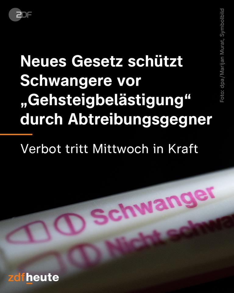 Grafik: Neues Gesetzt schützt Schwangere vor "Gehsteigbelästigung" von Abtreibungsgegner