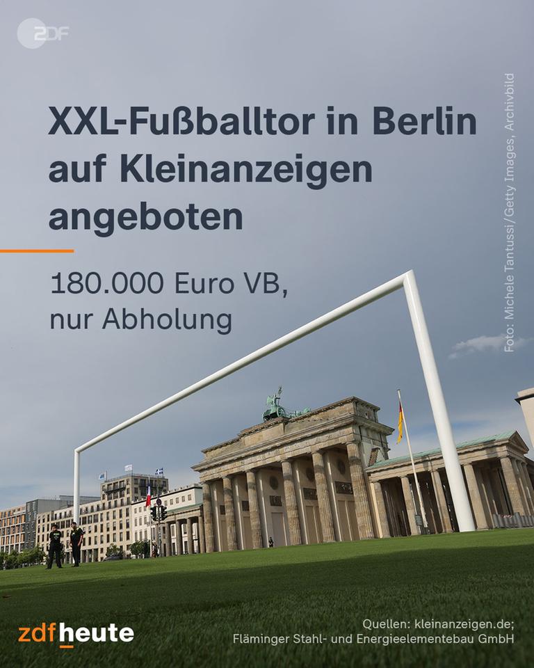 Grafik: XXL-Fußballtor in Berlin auf Kleinanzeigen angeboten