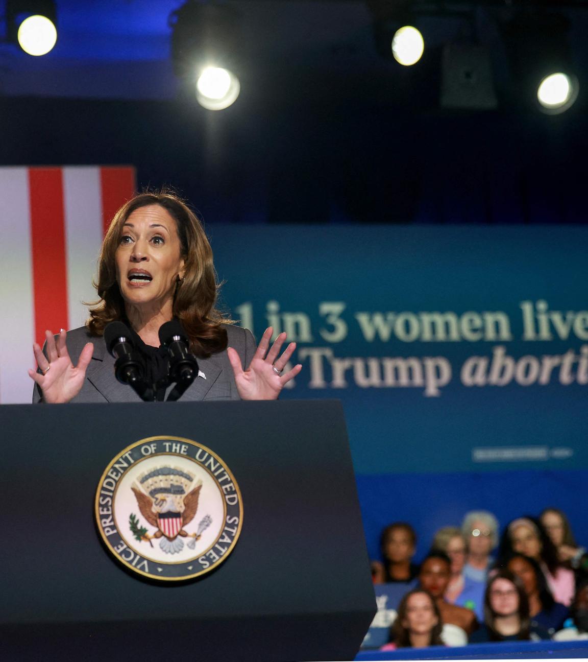 Kamala Harris bei Wahlkampfveranstaltung in Atlanta, Georgia