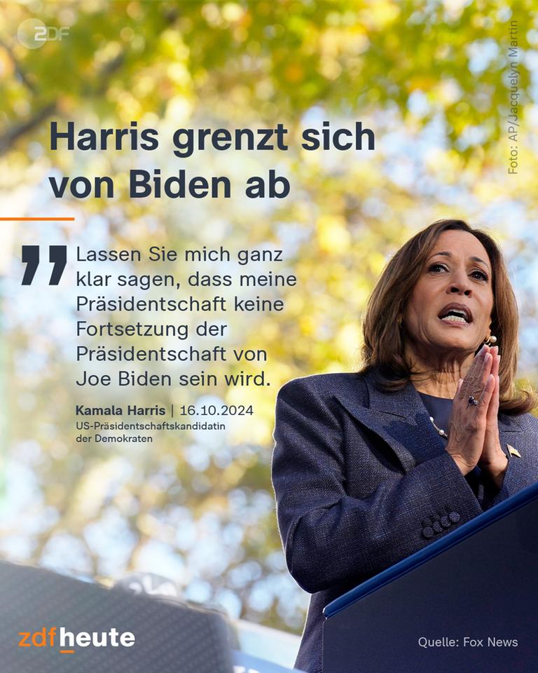 Harris grenzt sich von Biden ab