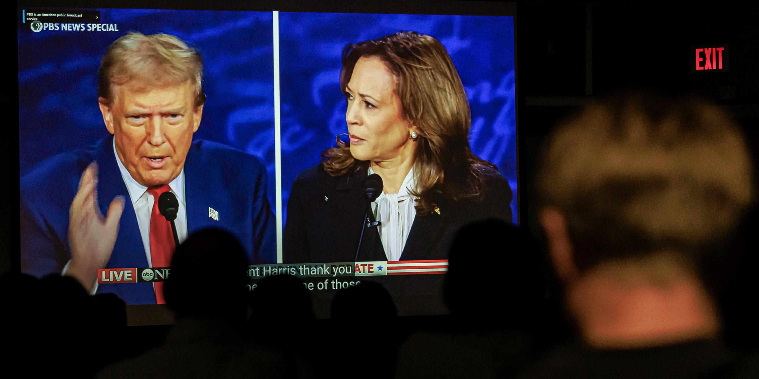 Der ehemalige US-Präsident Donald Trump und US-Vizepräsidentin Kamala Harris bei ihrer ersten TV-Debatte.