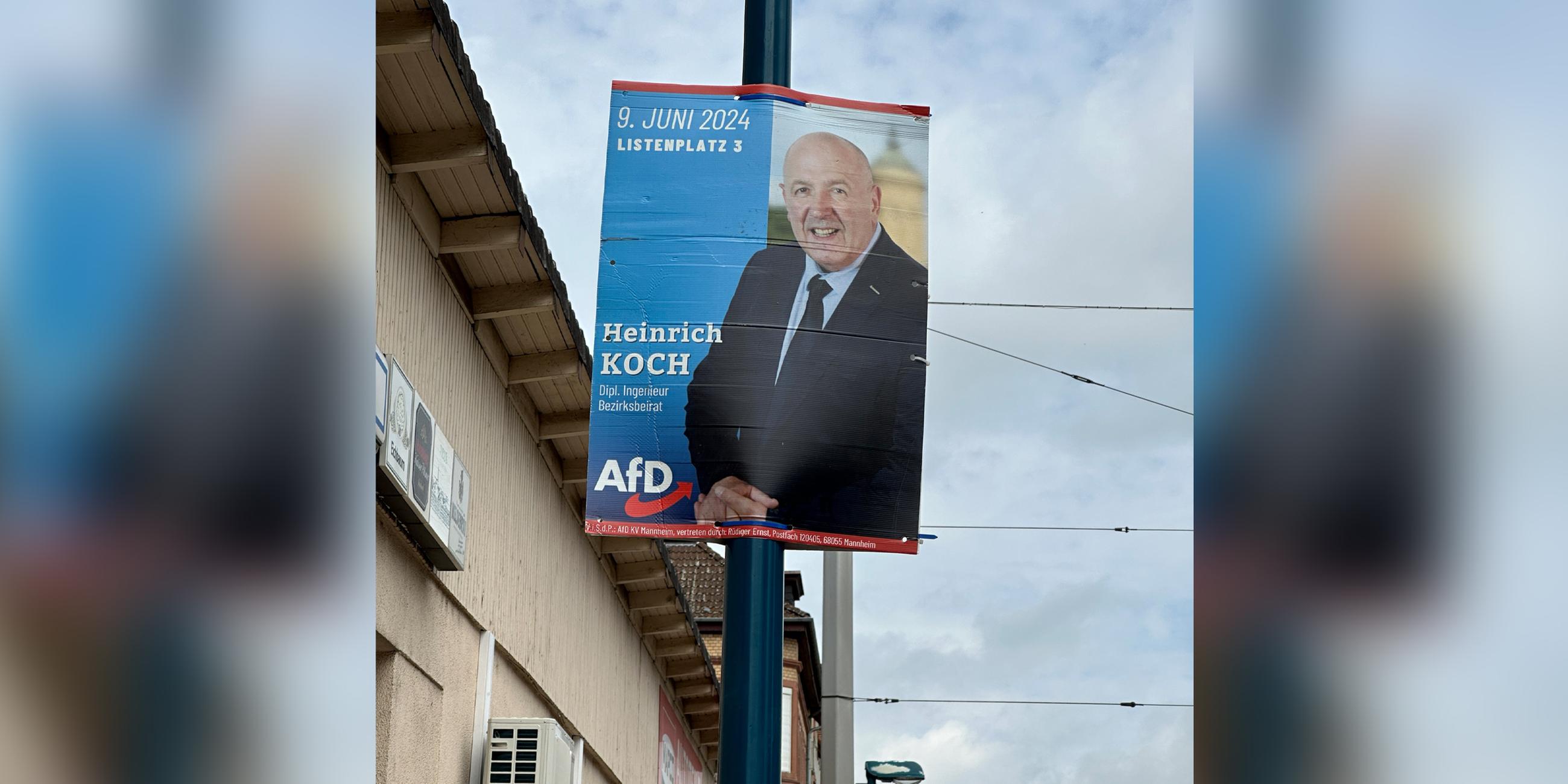 Wahlplakat der AfD mit Heinrich Koch