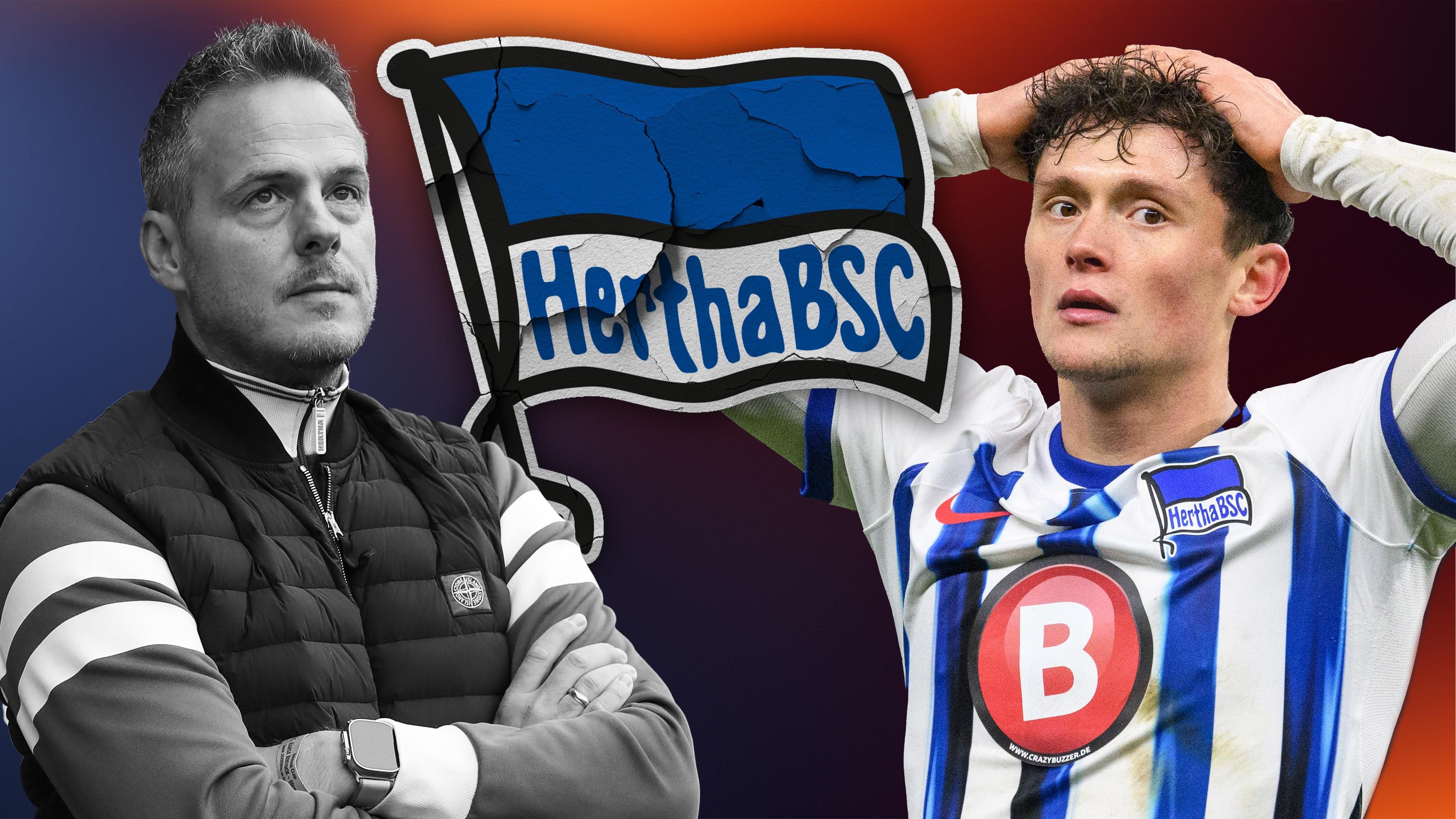 Logo von Hertha BSC Berlin, dazu Bernstein und Fabian Reese