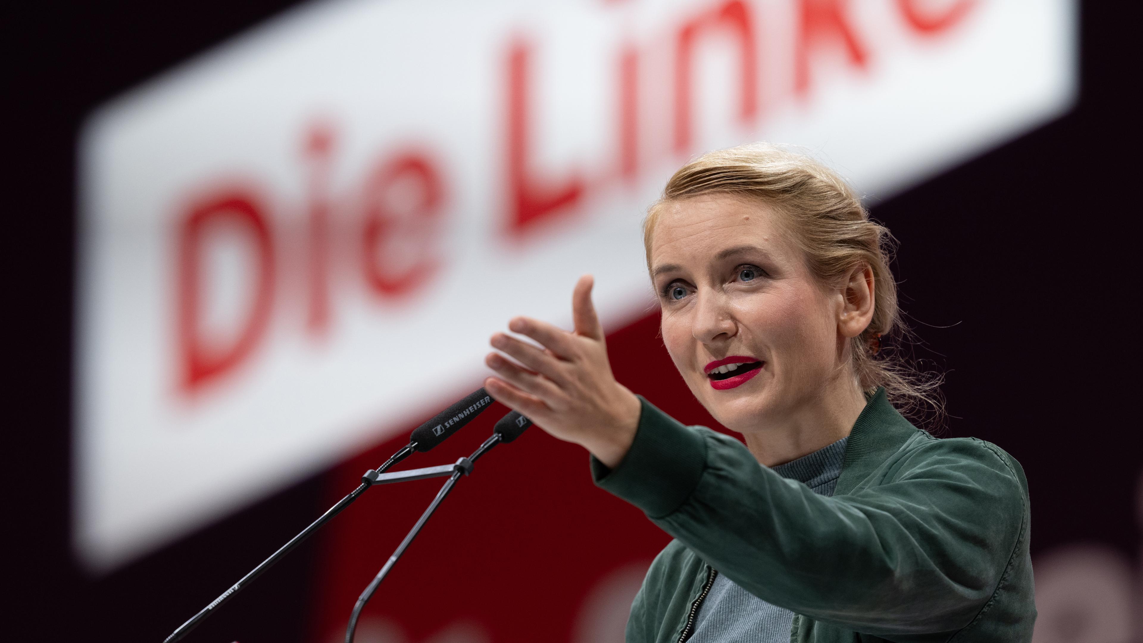 Ines Schwerdtner beim Bundesparteitag Die Linke