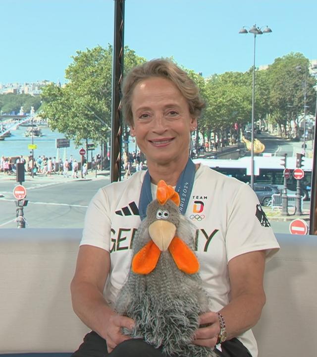 05.08.24 , Paris, Screenshot von Isabell Werth aus dem Sportstudio. 