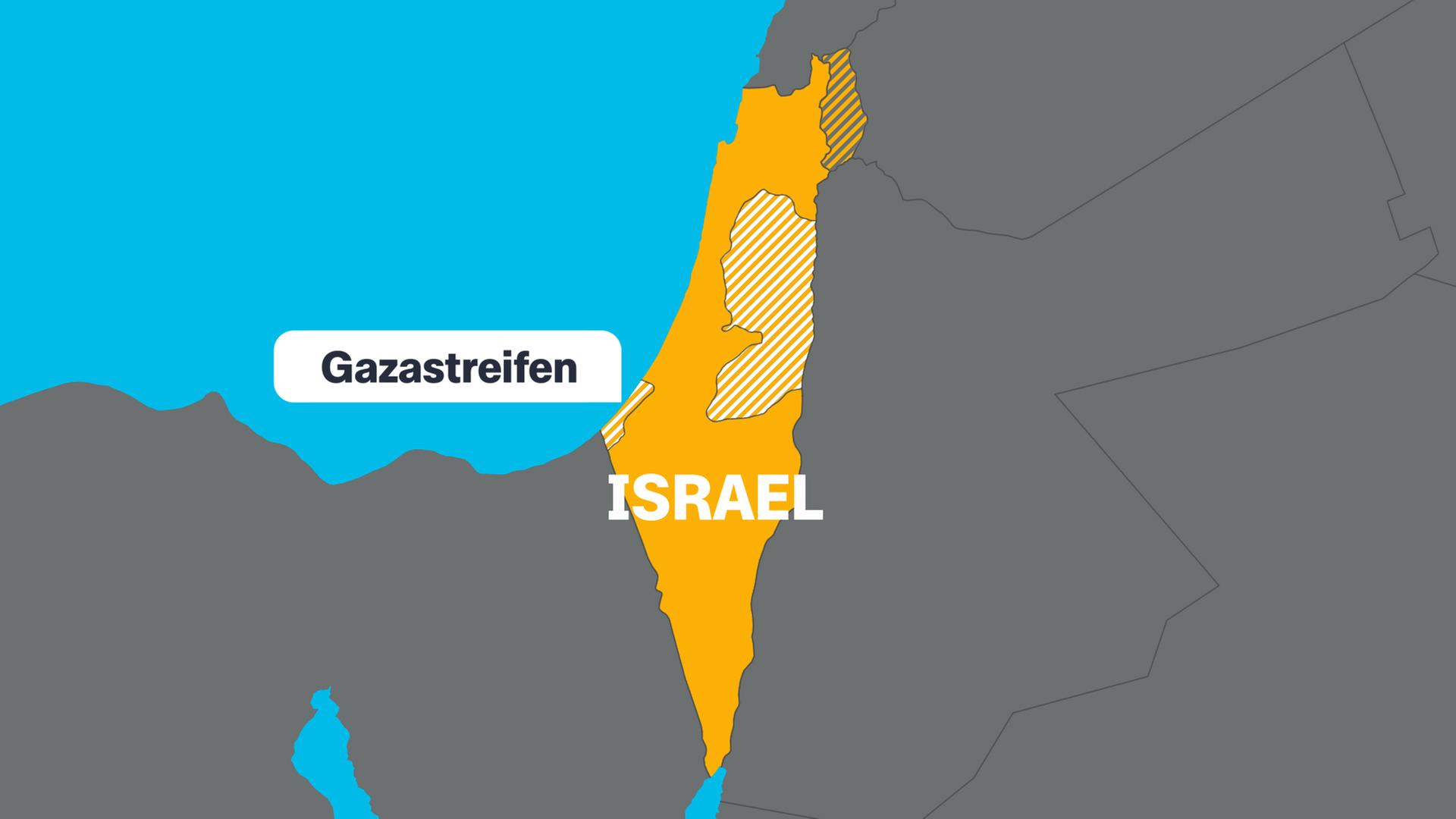 Israel und Gazastreifen - Karte