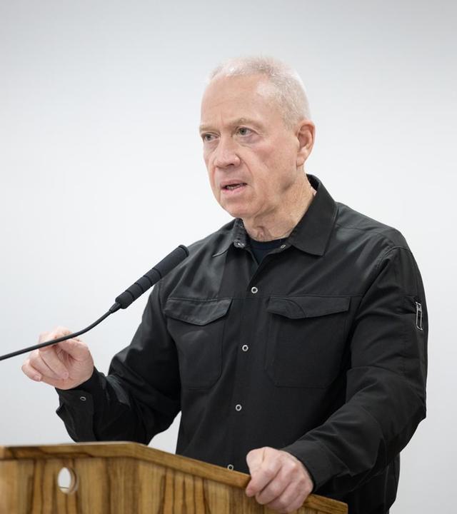 Joav Galant, Verteidigungsminister von Israel, spricht auf der Konferenz der Präsidenten im Hauptquartier des Verteidigungsministeriums in Tel Aviv.