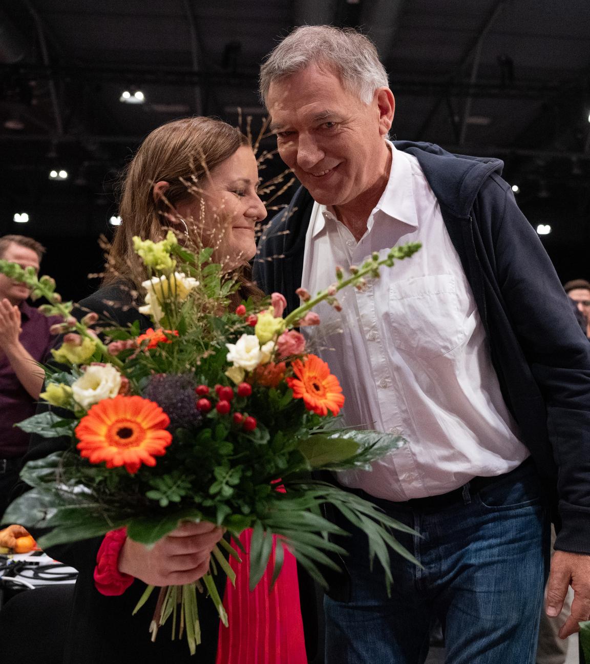 Jan van Aken und Ines Schwerdtner am 19.10.2024.