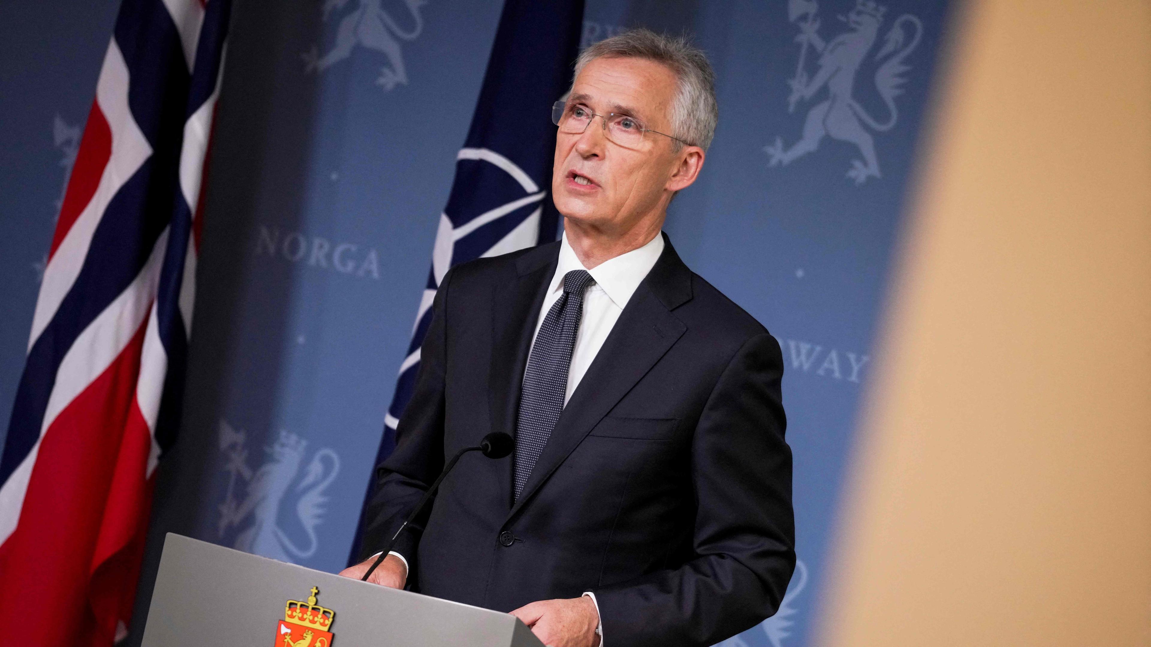 Jens Stoltenberg hält bei einer NATO-Konferenz in Norwegen eine Rede.