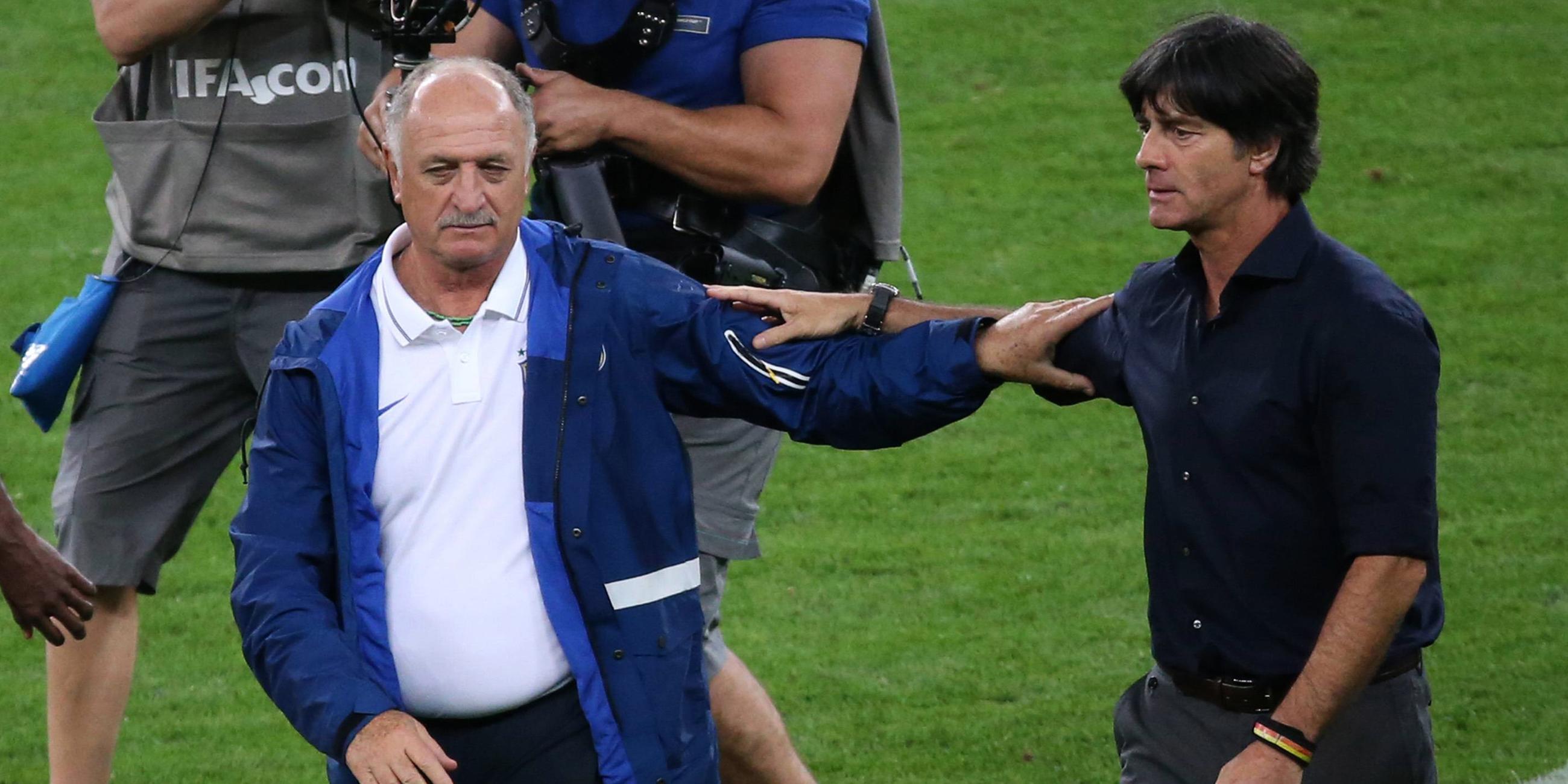 Luiz Felipe Scolari und Joachim Löw am 08.07.2014