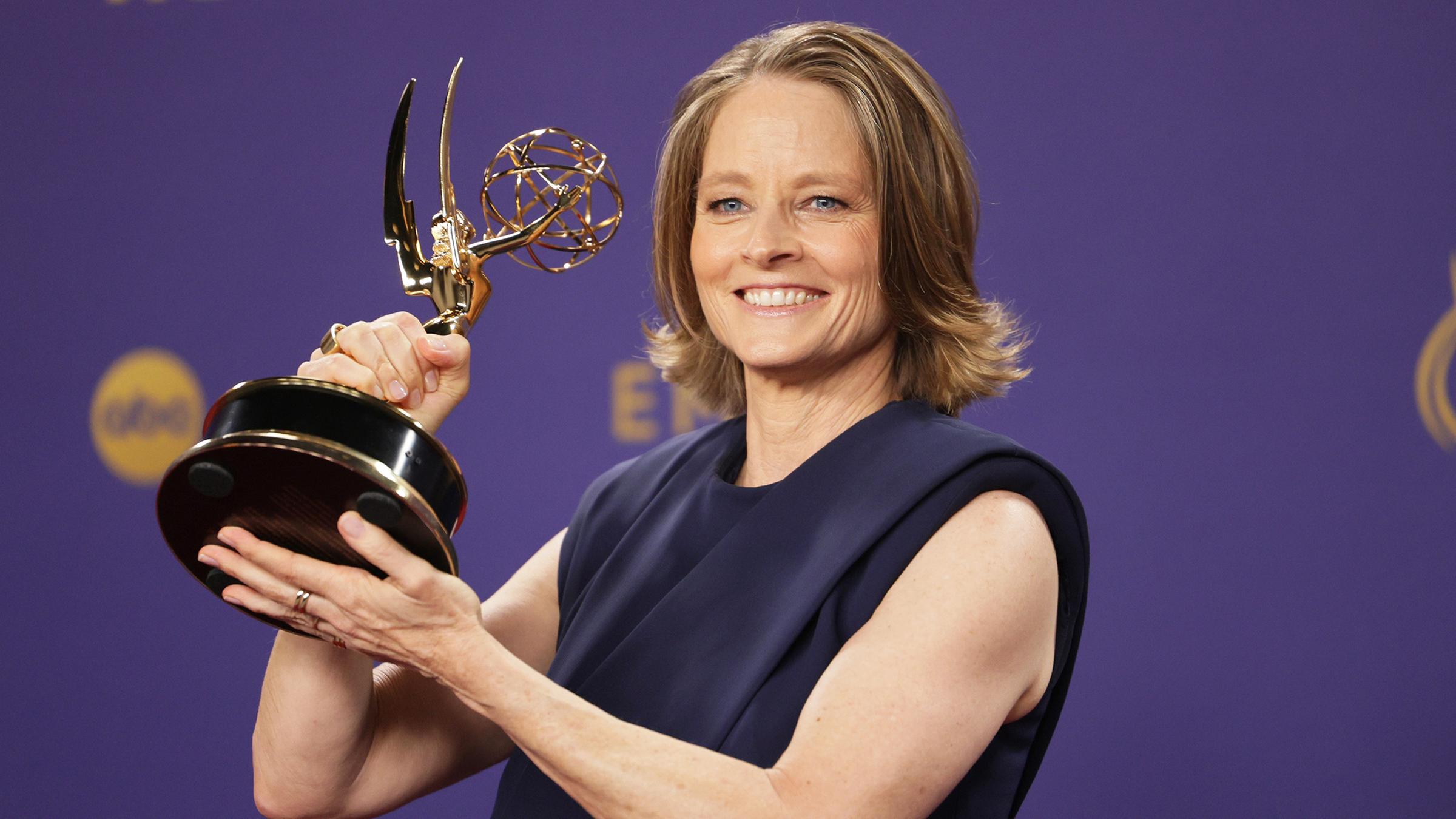 Die Schauspielerin Jodie Foster gewann bei den Emmys in Los Angeles einen Award als beste Hauptdarstellerin für ihre Rolle in der Serie "True Detective: Night Country". (16.09.2024)