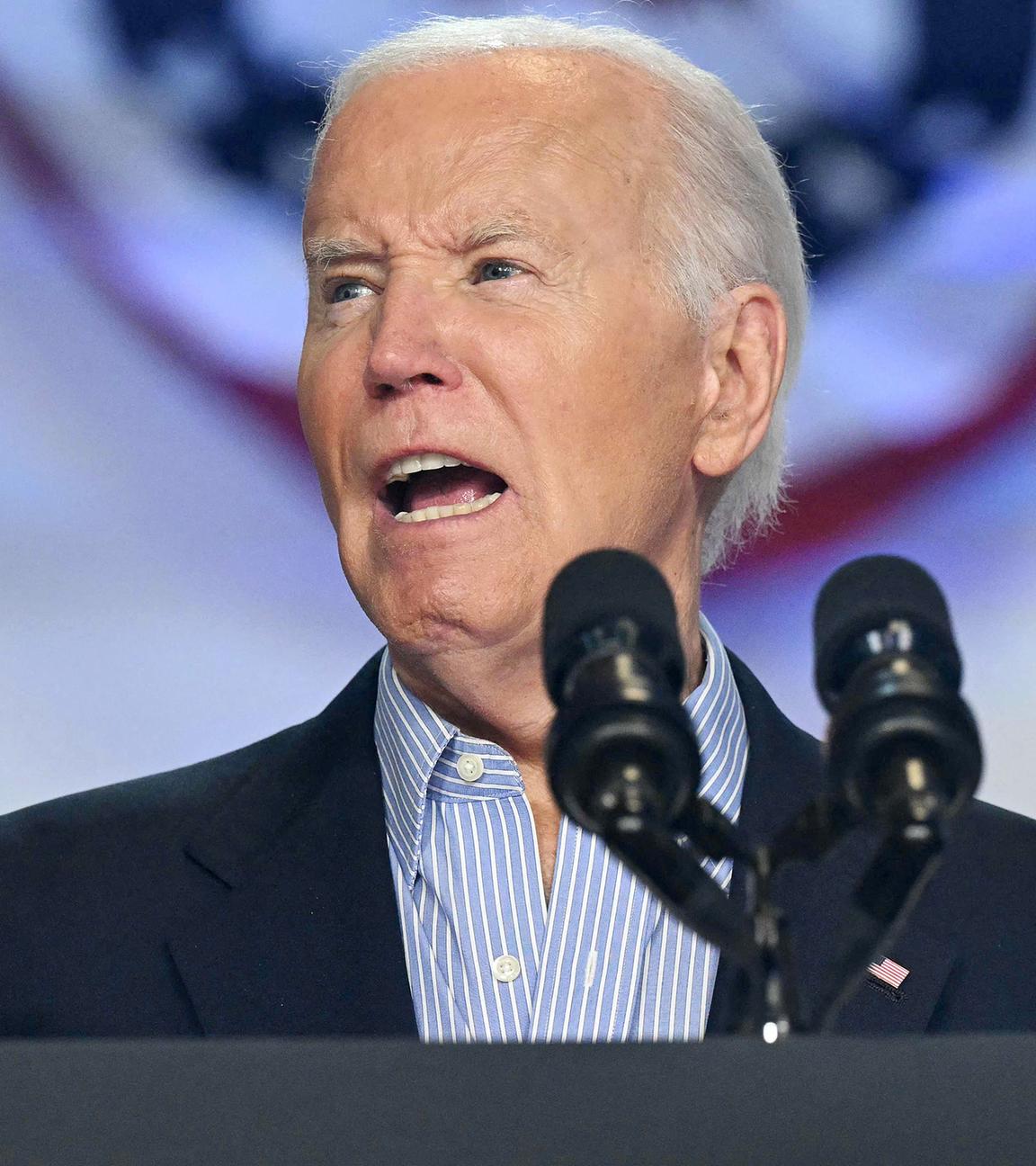 US-Präsident Joe Biden, aufgenommen am 05.07.2024 in Madison (USA)