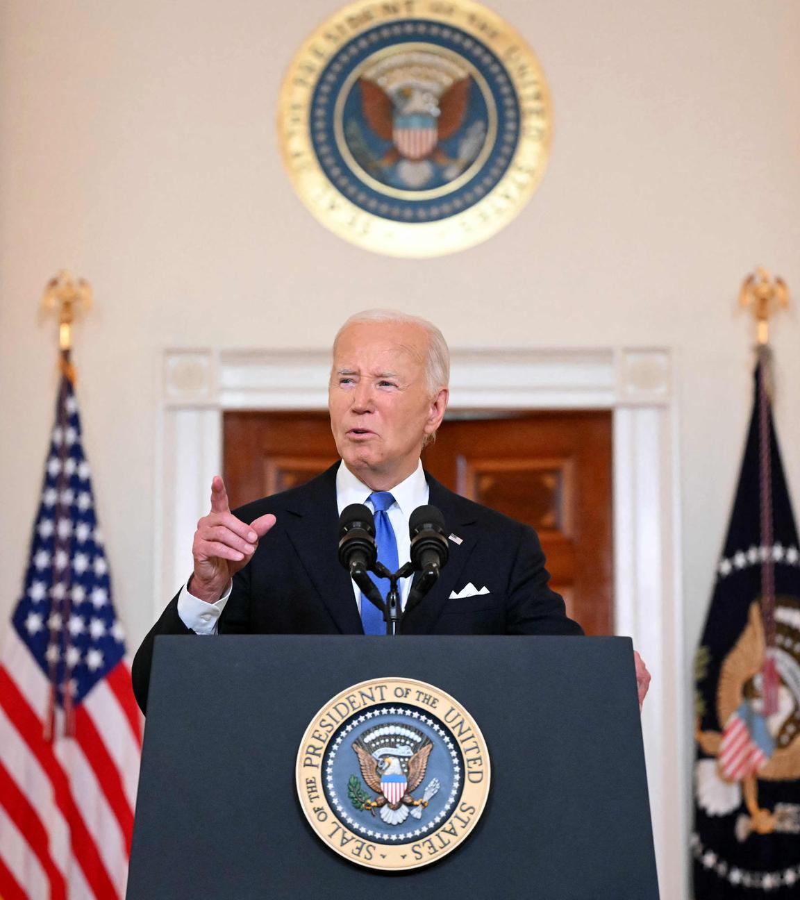US-Präsident Joe Biden hält eine Rede.