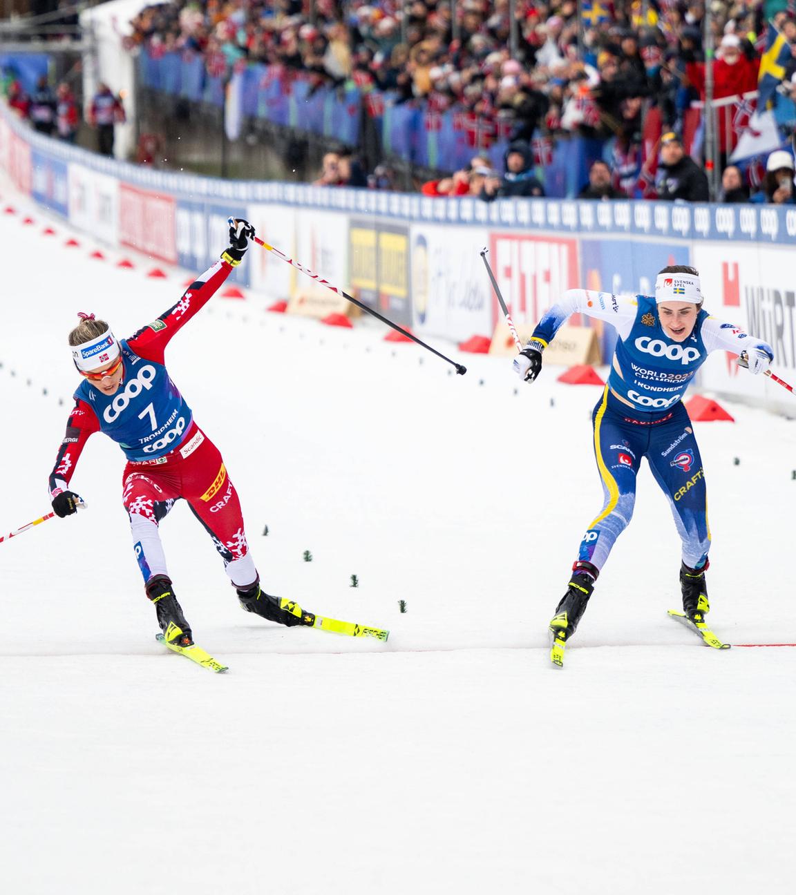 ie Norwegerin Therese Johaug und die Schwedin Ebba Andersson nehmen am 5. Tag der FIS Nordischen Skiweltmeisterschaften teil.