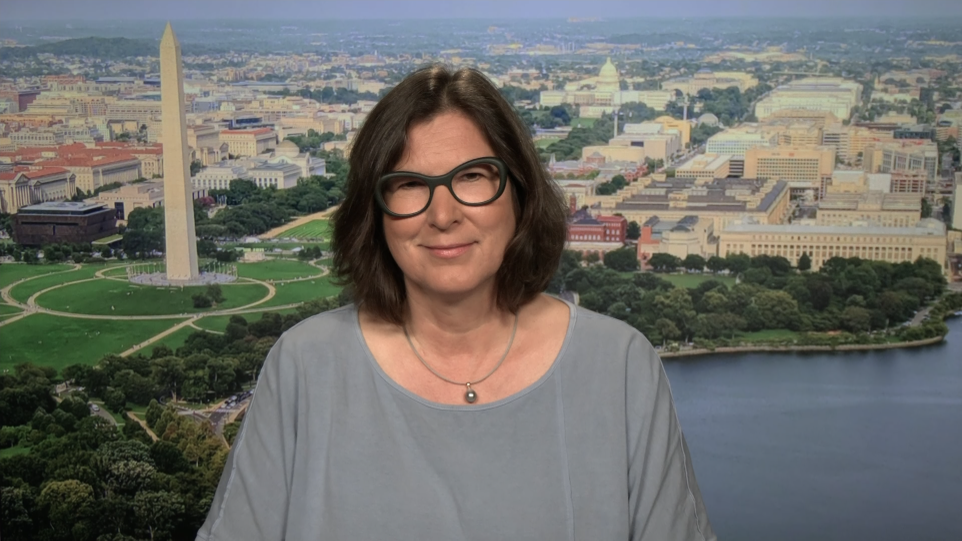 Washington-Korrespondentin Heike Slansky bei ZDFheute live. 