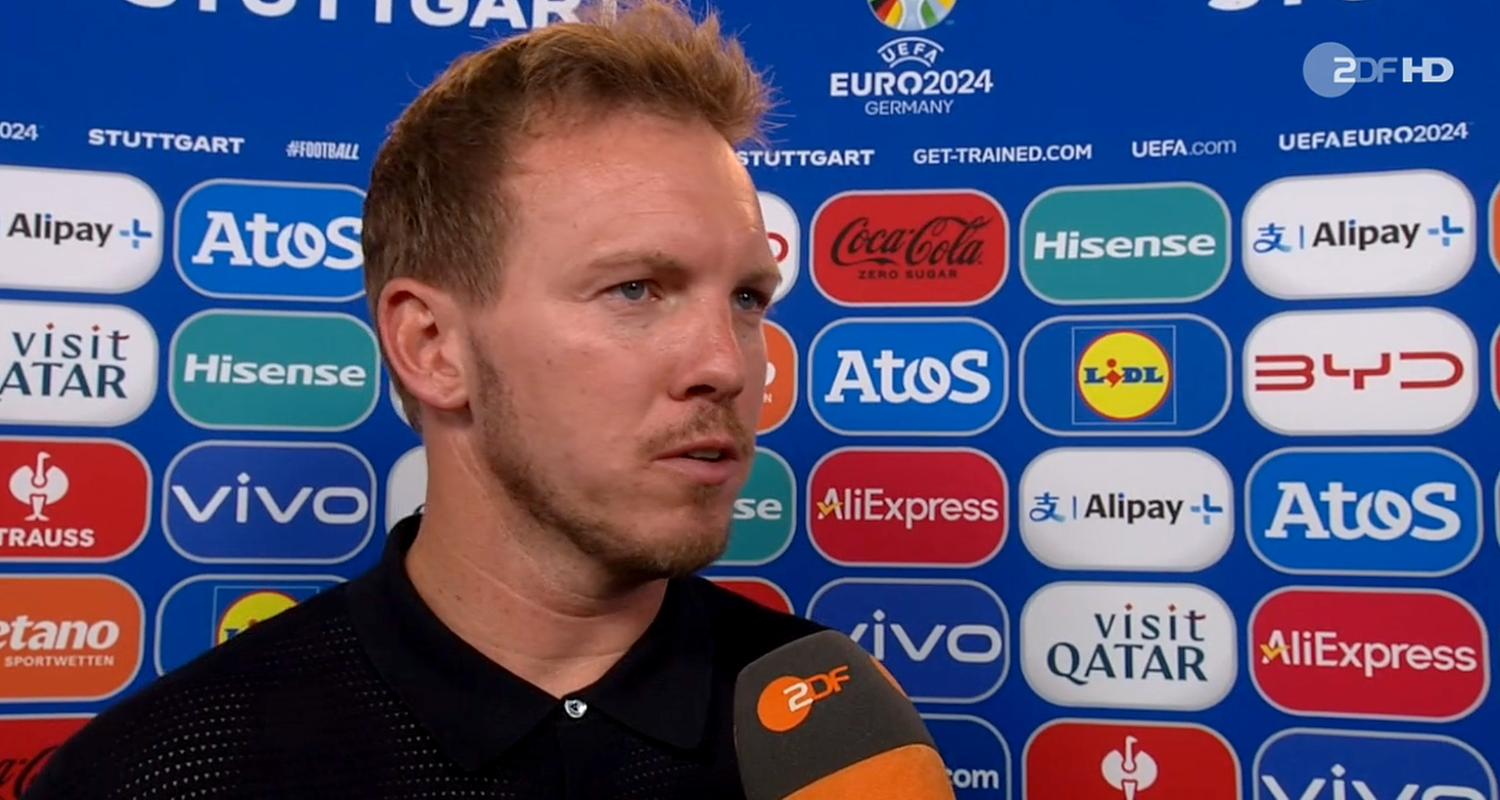 Julian Nagelsmann im Gespräch mit dem ZDF nach dem Spiel Spanien gegen Deutschland am 05.07.24.