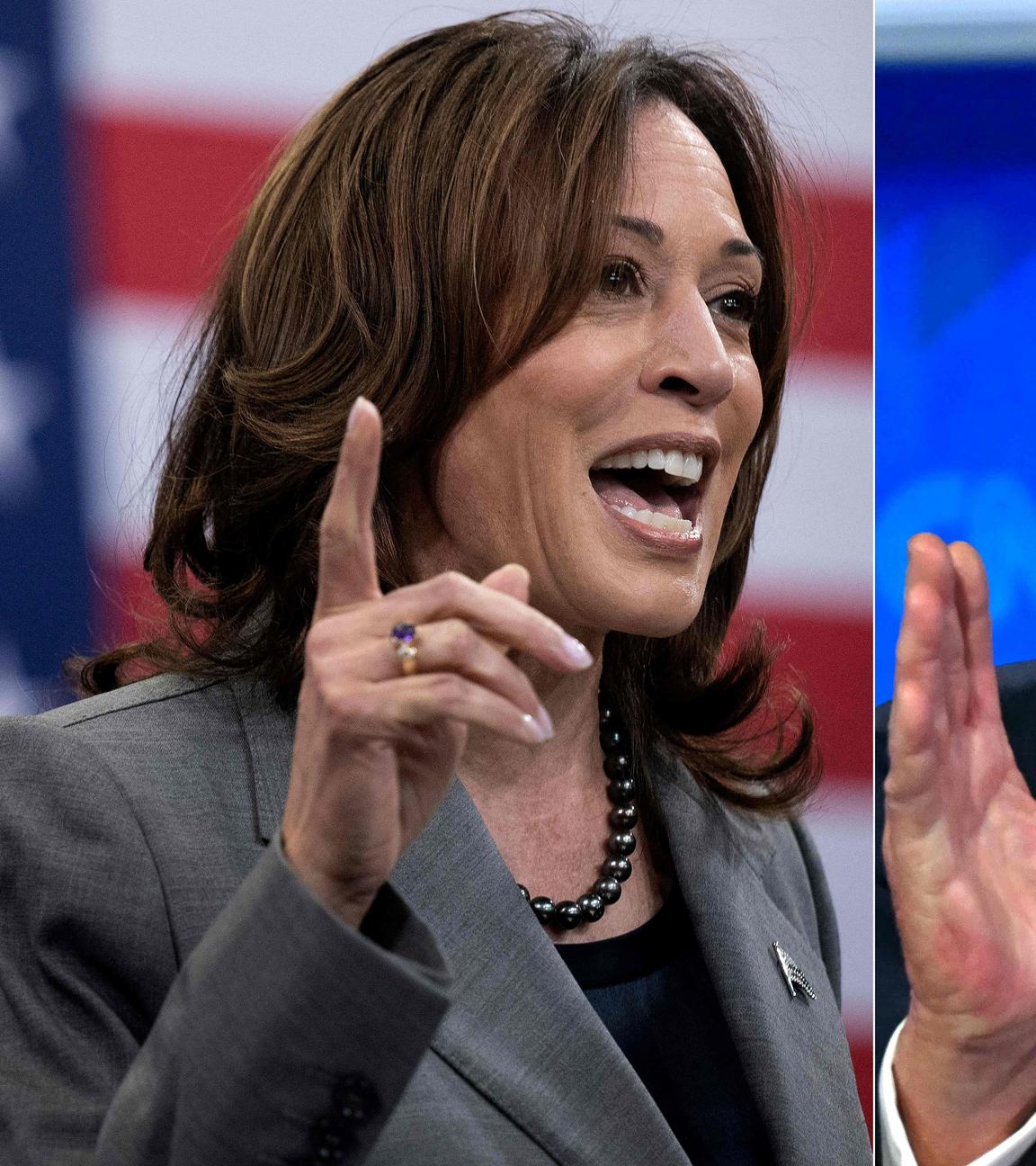 Kamala Harris, designierte Kandidatin der Demokraten, und Donald Trump, Kandidat der Republikaner