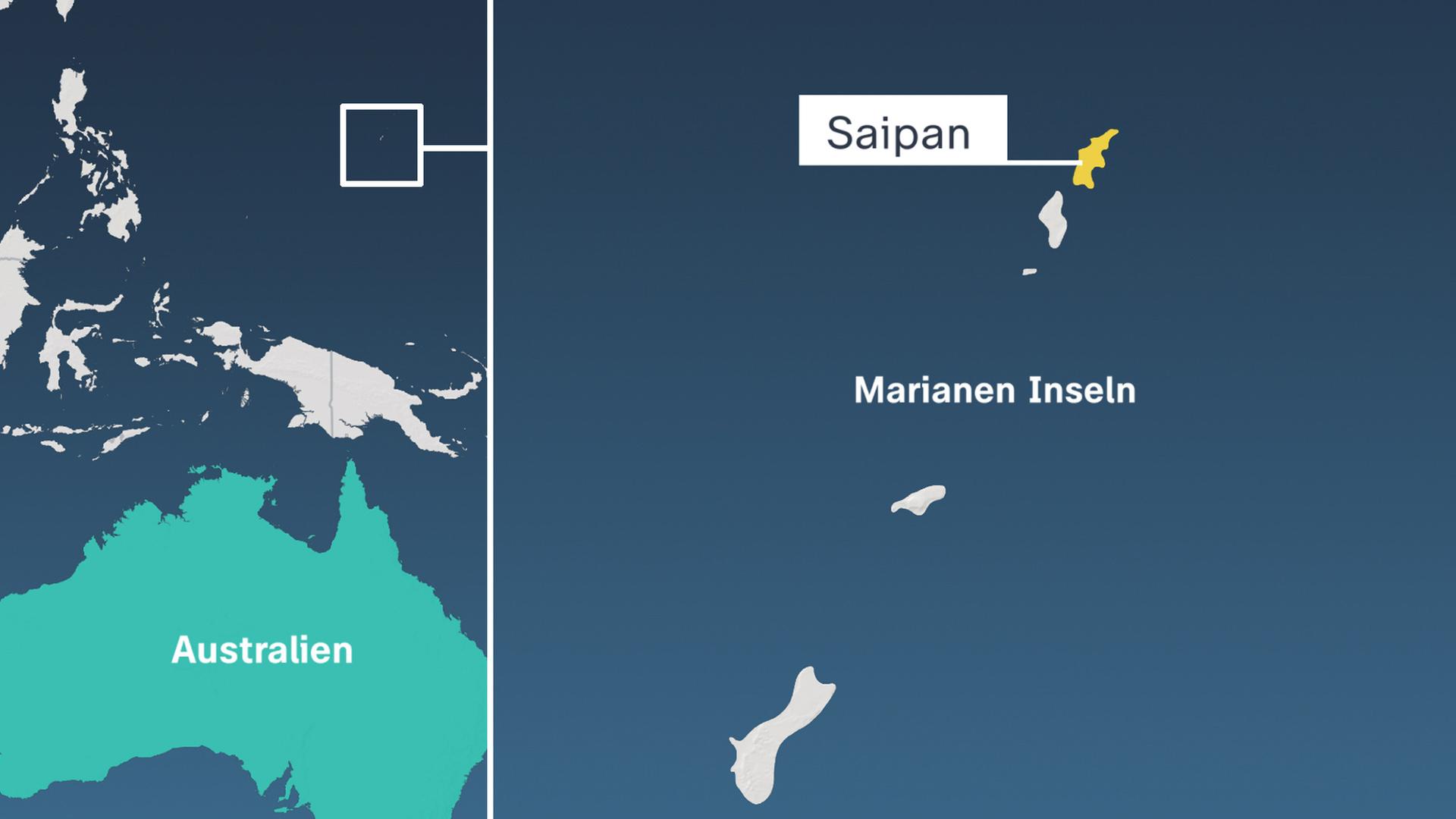 Karte: Australien - Marianen Insel - Saipan