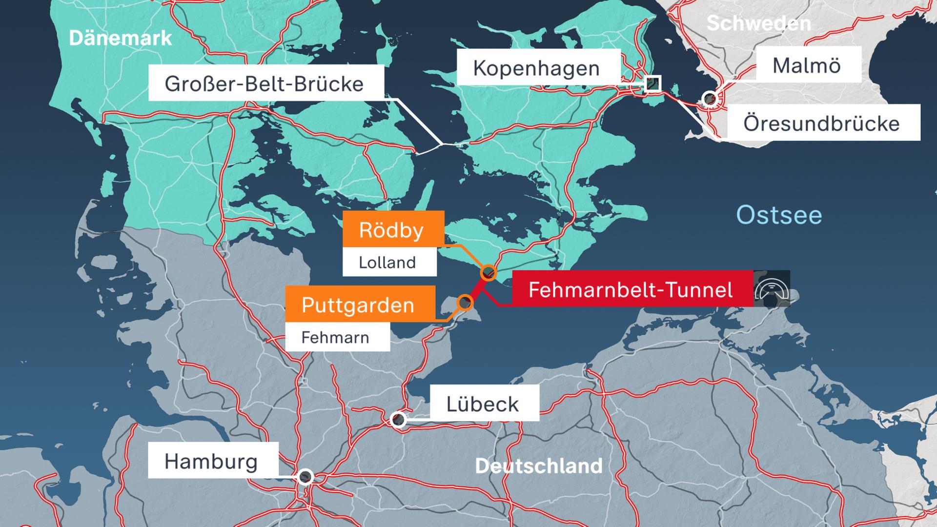 Karte, Fehmarnbelt-Tunnel
