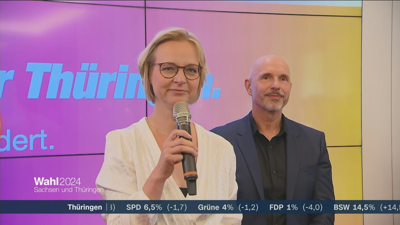 Landtagswahl Thüringen Katja Wolf (BSW) ist überglücklich ZDFheute