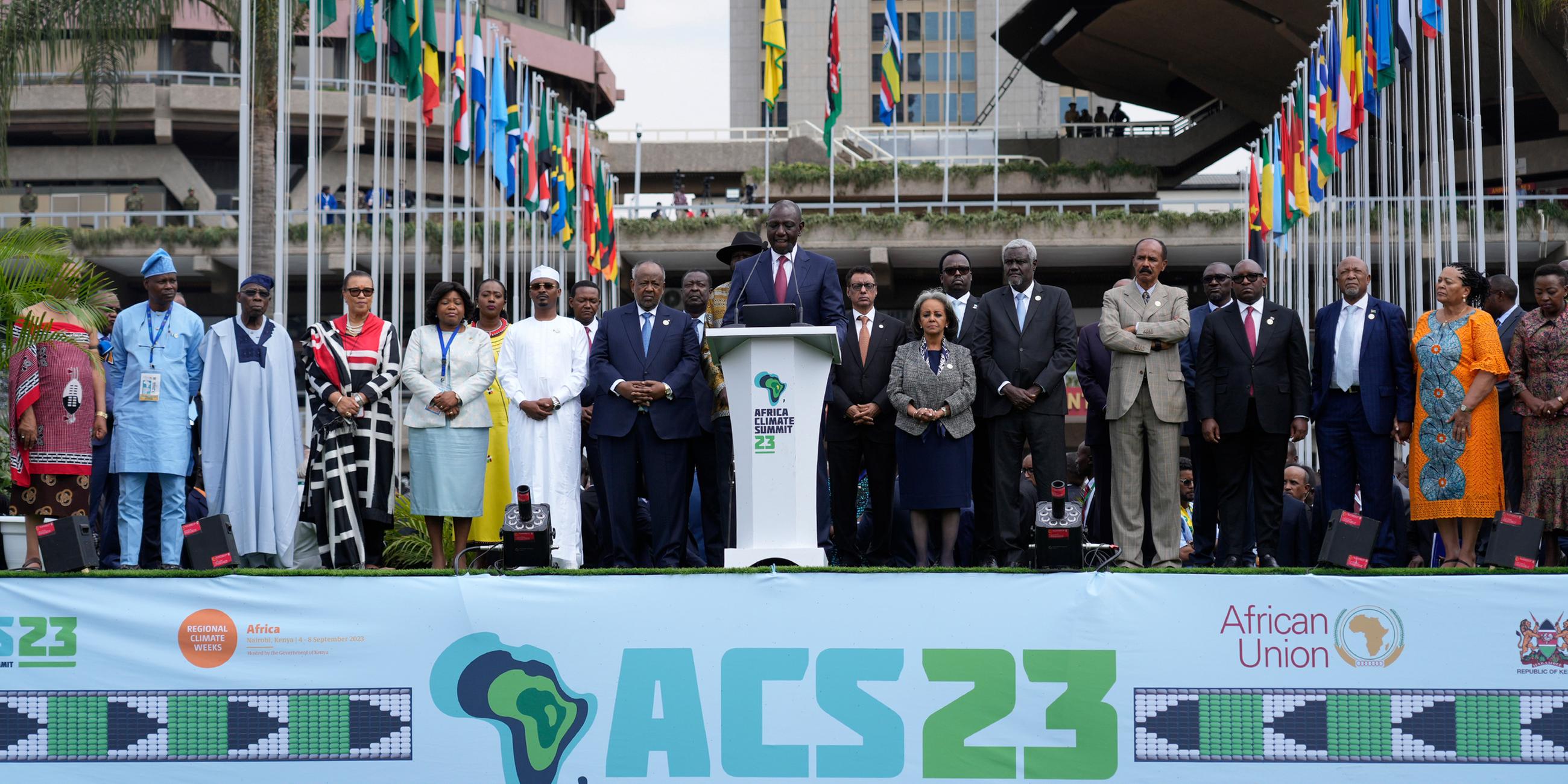 William Ruto spricht am Mittwoch, den 06.09.2023, während der Abschlusssitzung des Afrika-Klimagipfels in Nairobi.