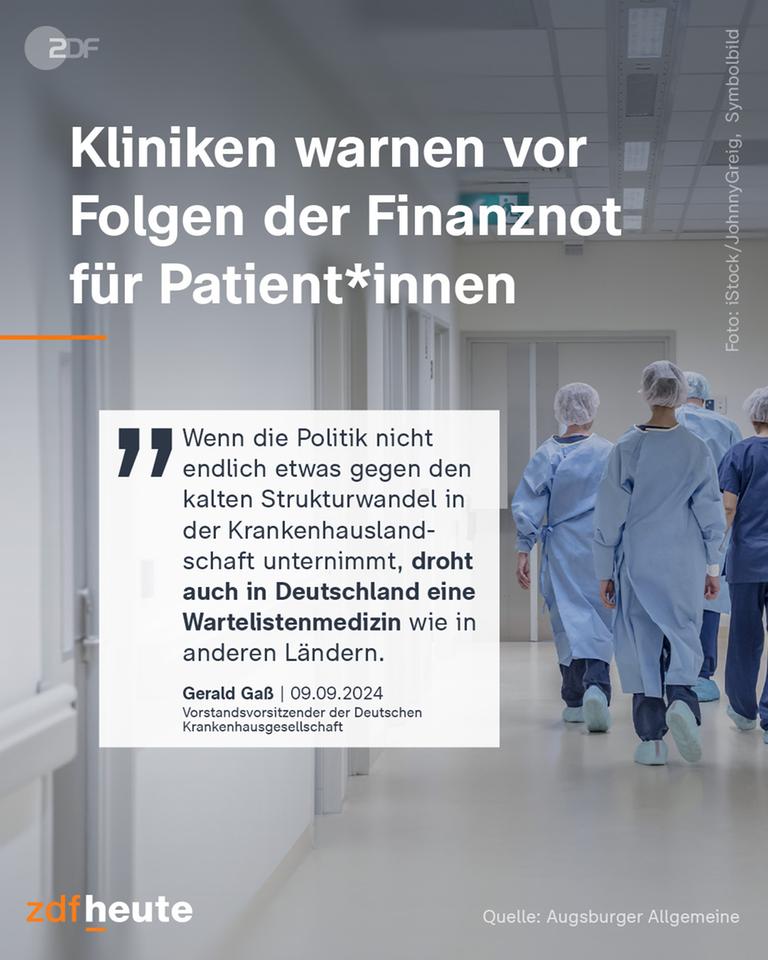 Kliniken warnen vor Folgen der Finanznot