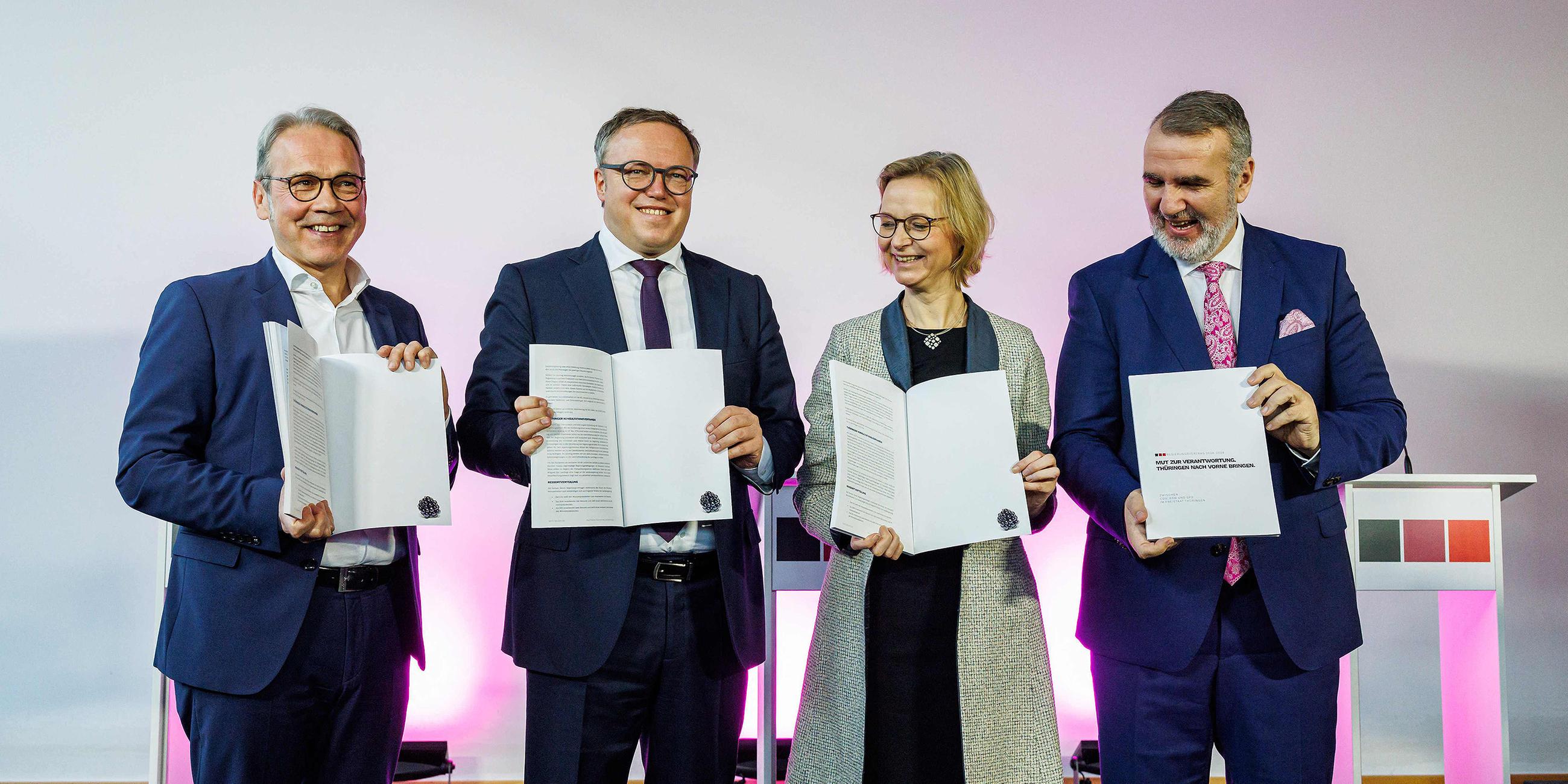 Georg Maier, Mario Voigt, Katja Wolf und Steffen Schütz