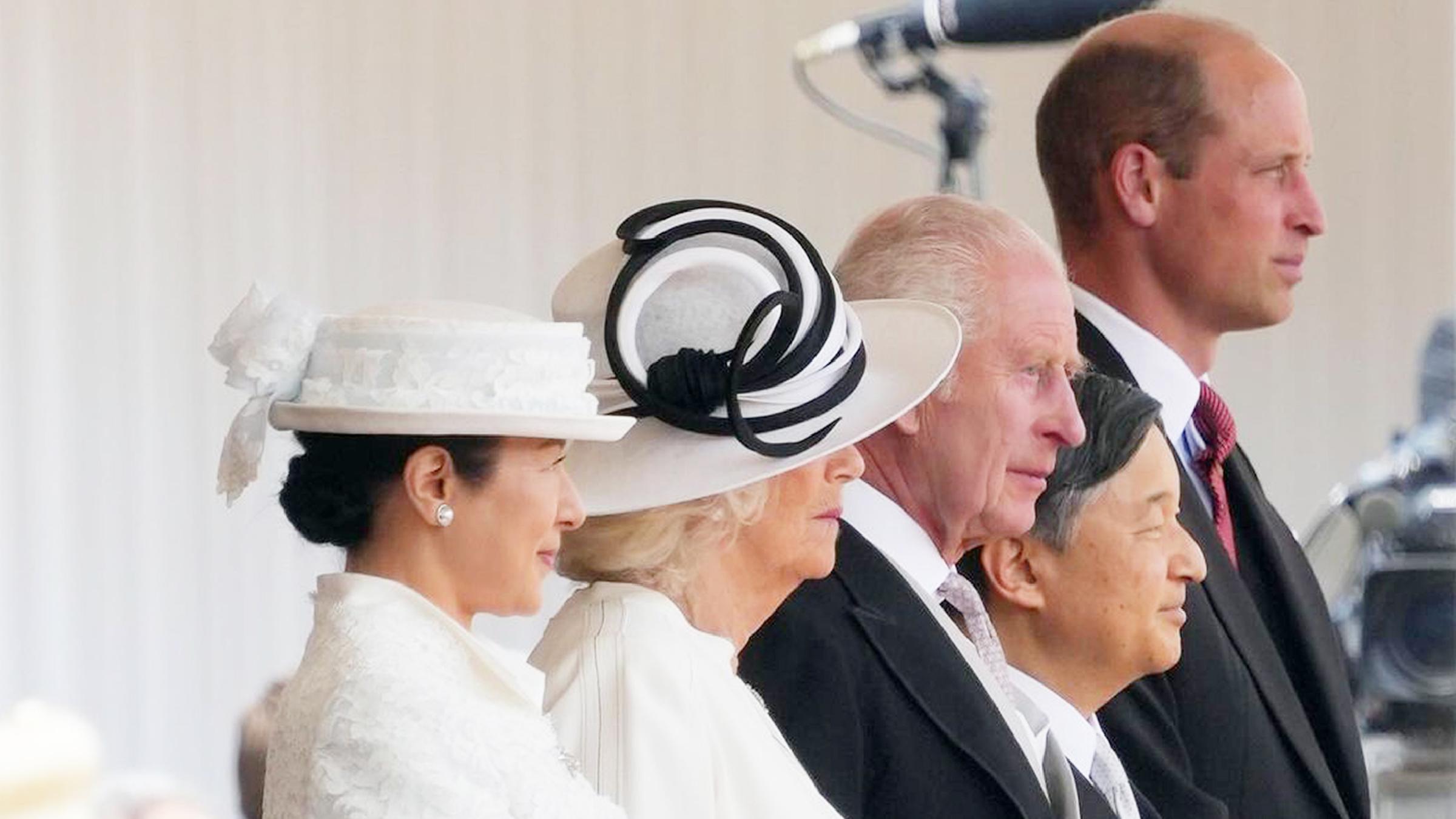Charles, Camilla und Prinz William mit dem japanischen Kaiserpaar in London.