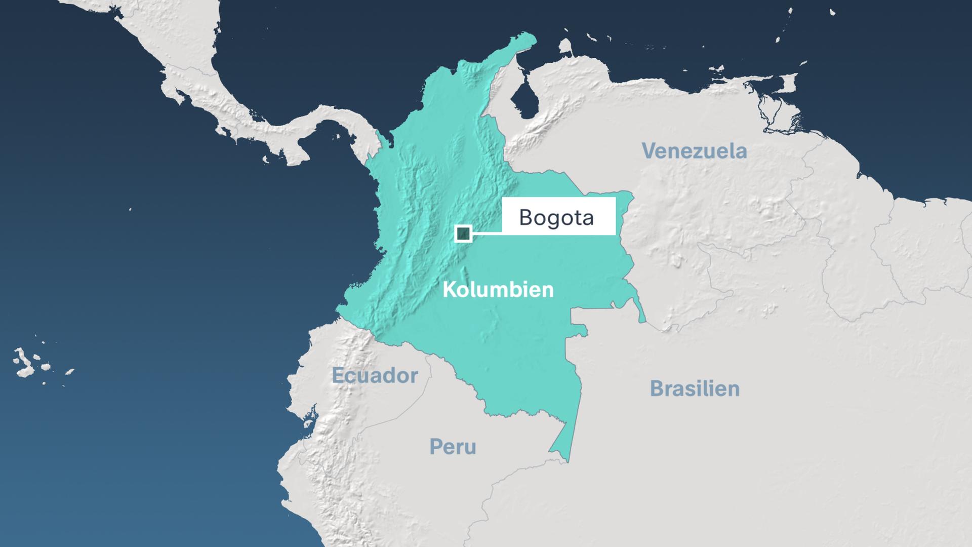 Karte, Kolumbien, Bogota