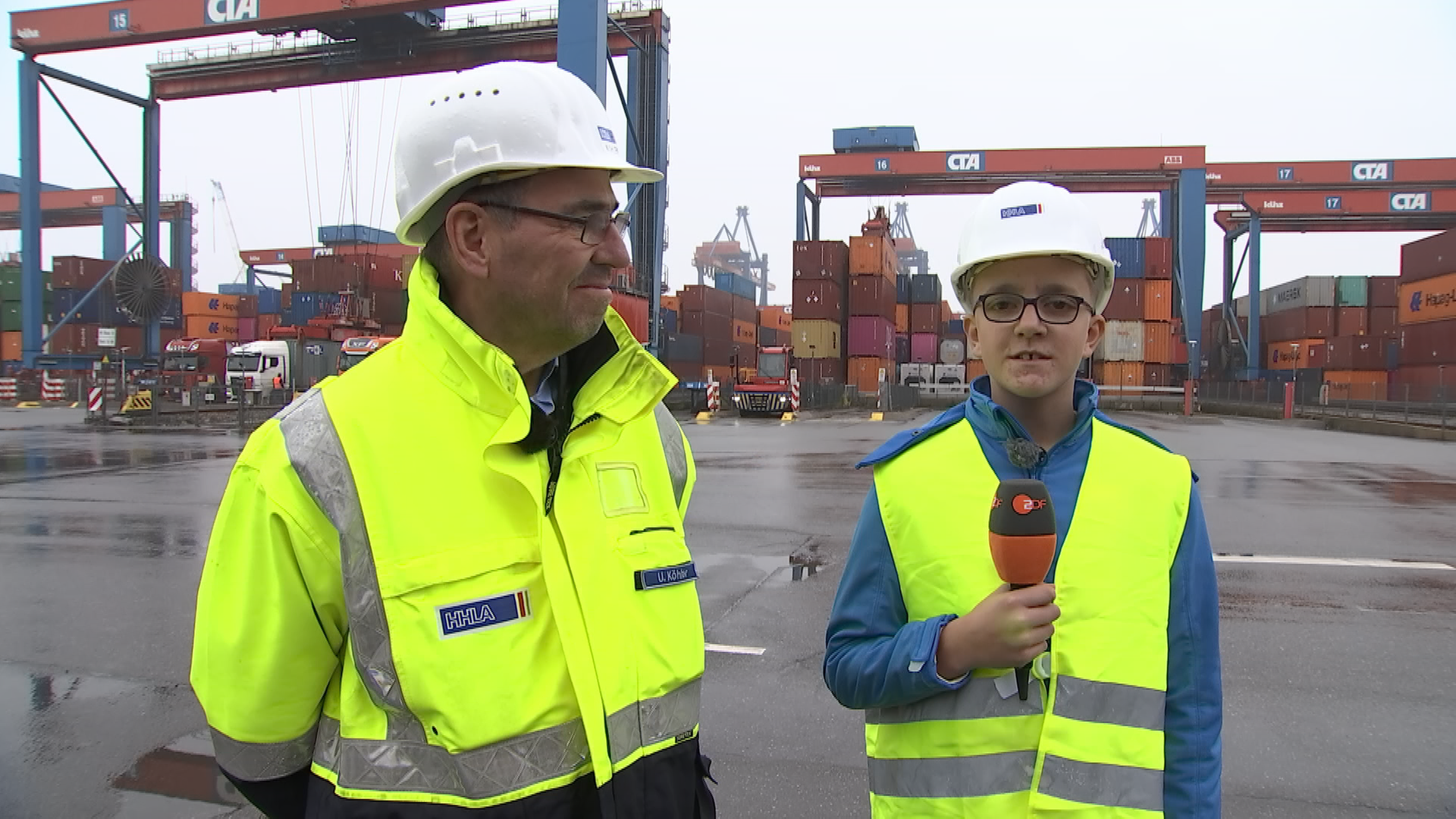 Kinderreporter Philipp Hamburg Containerhafen 